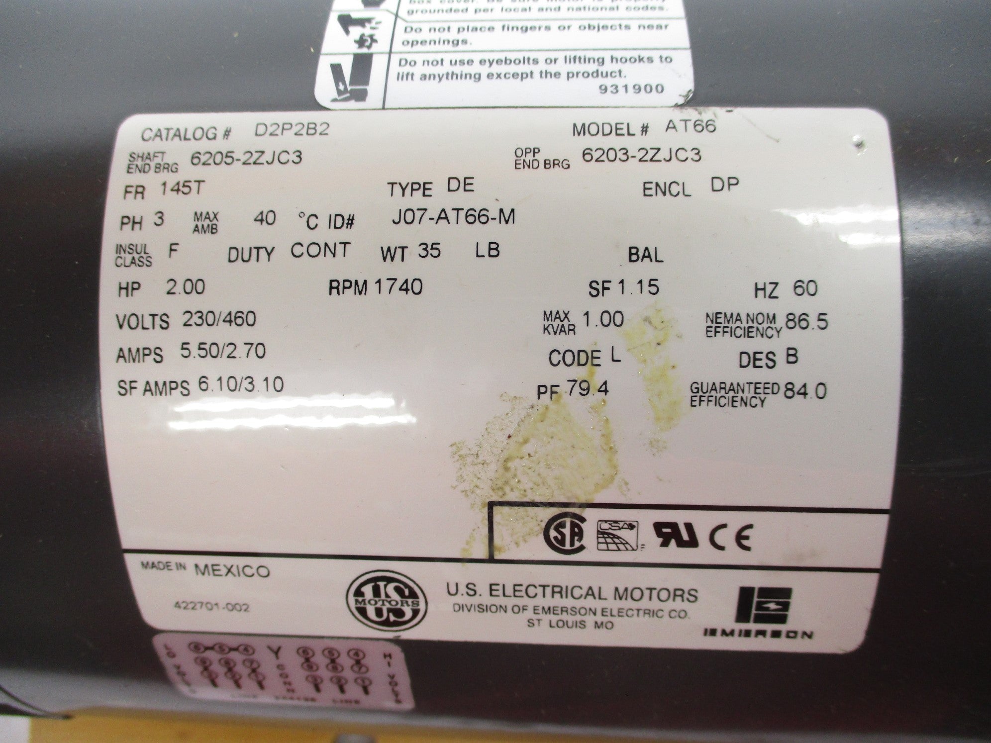 US MOTORS D2P2B2 ATT66 NSMP