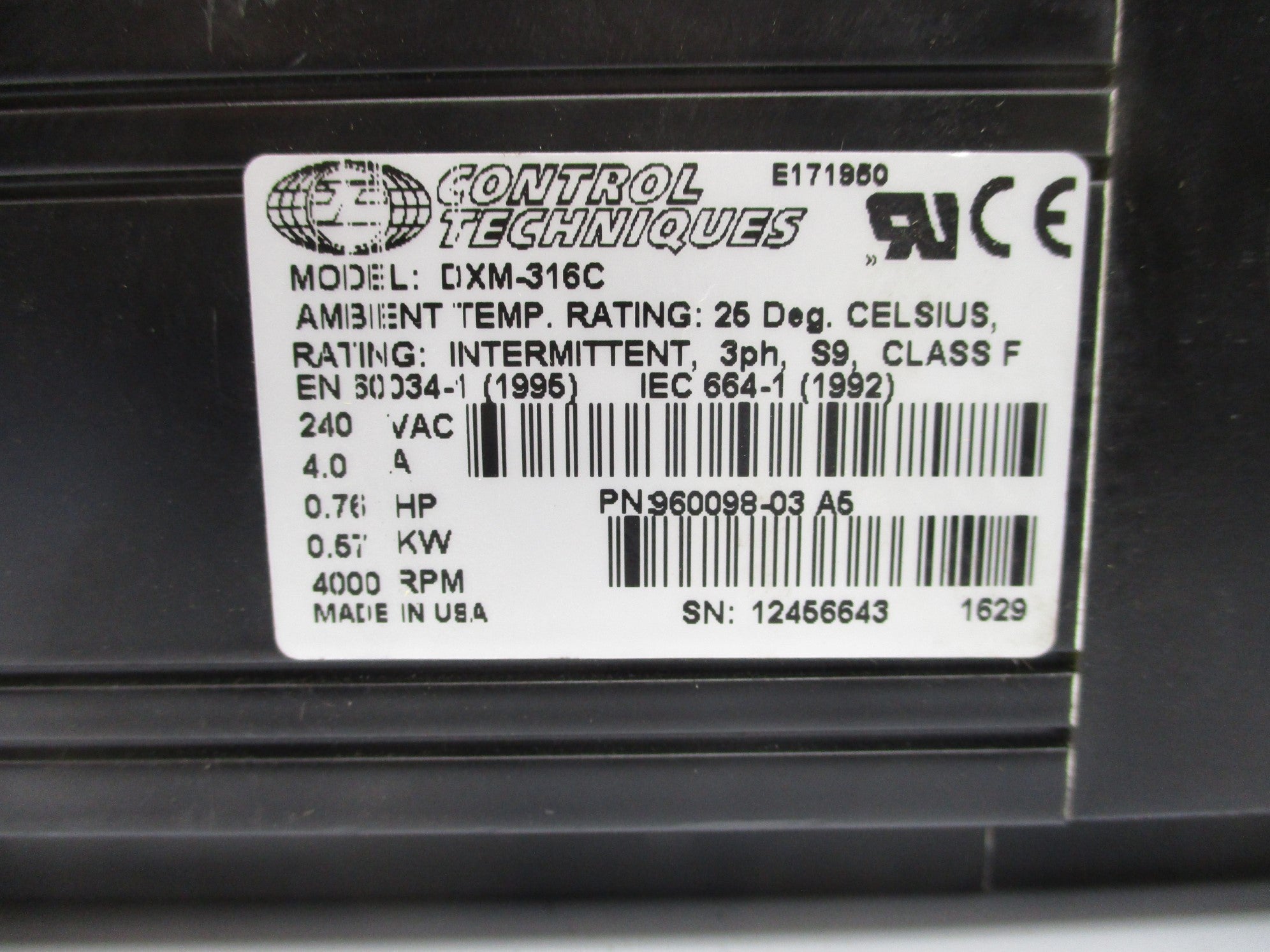 CONTROL TECHNIQUES DXM-316C UNMP