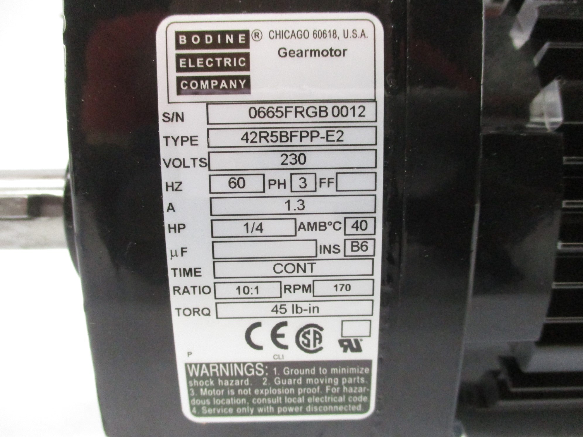 BODINE ELECTRIC 42R5BFPP-E2 NSNP