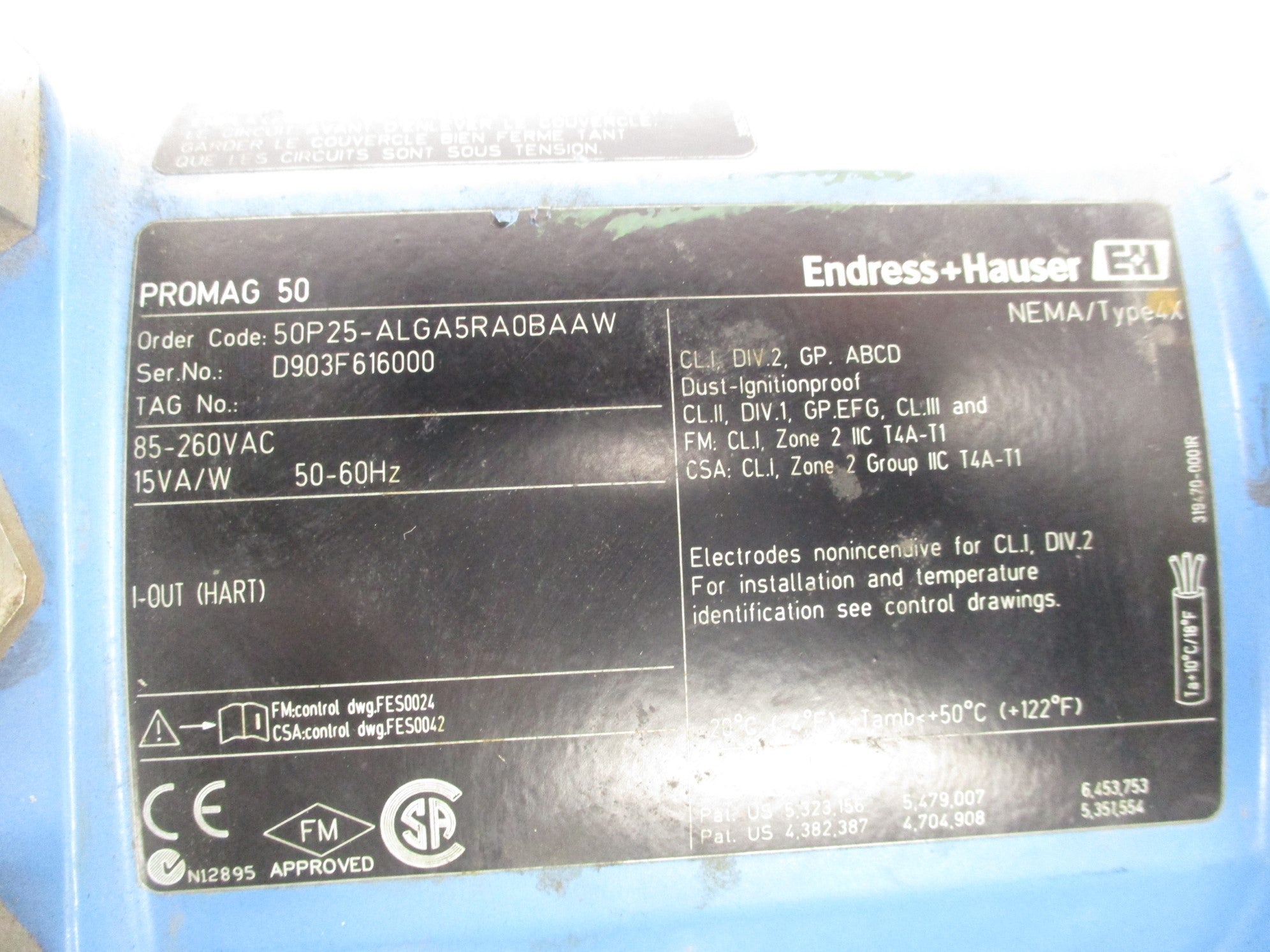 ENDRESS+HAUSER 50P25-ALGA5RA0BAAW UNMP