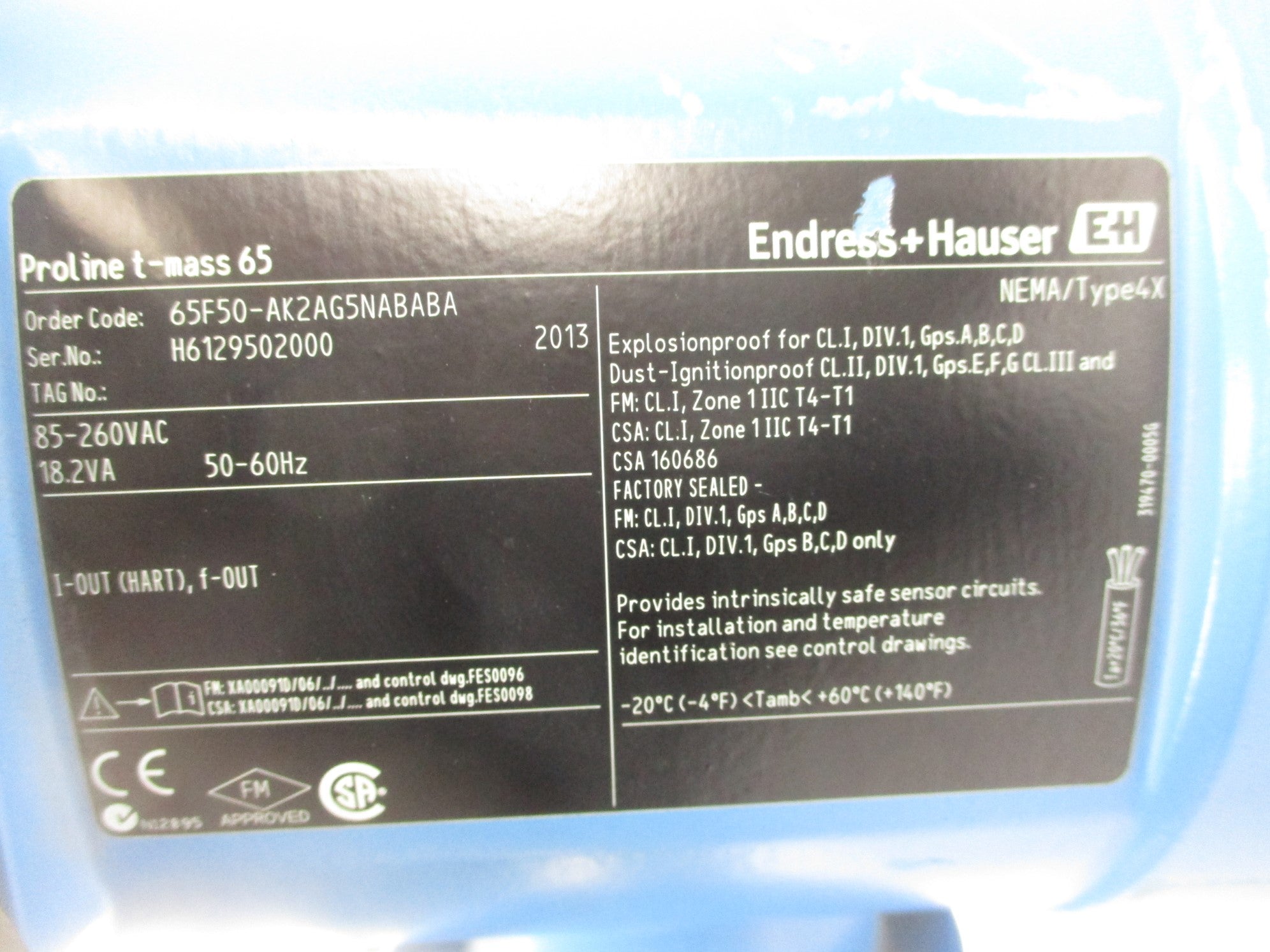 ENDRESS+HAUSER 65F50-AK2AG5NABABA UNMP