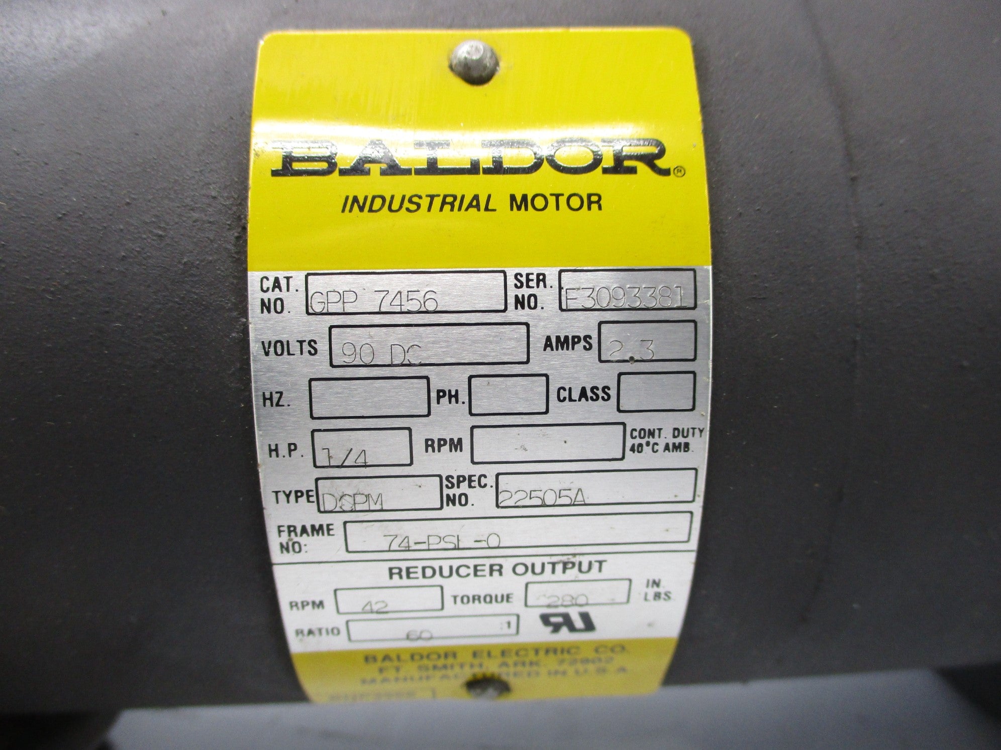 BALDOR GPP7456 NSNP