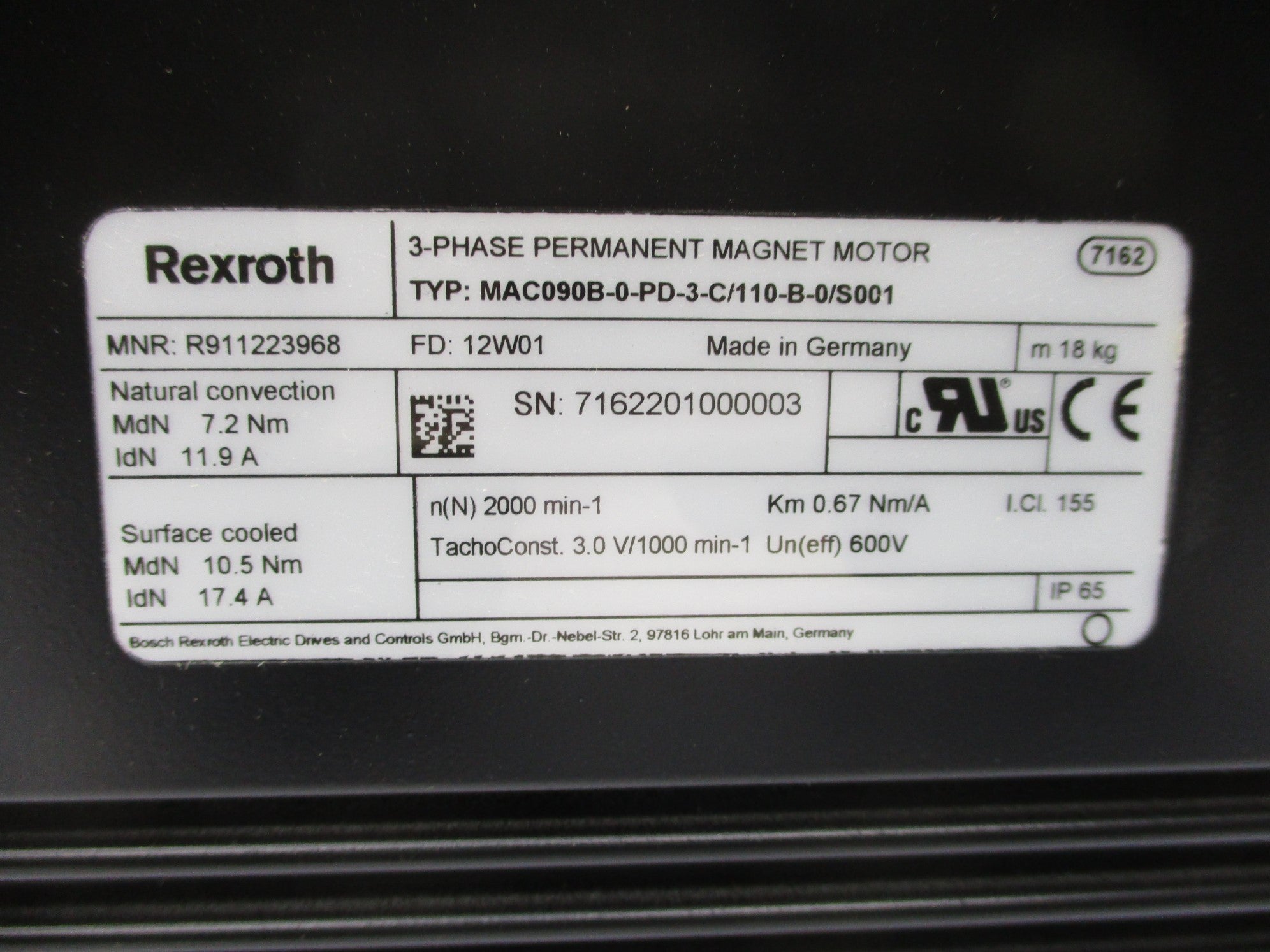 REXROTH MAC090B-0-PD-3-C/110-B-0/S001 R911223968 NSNP