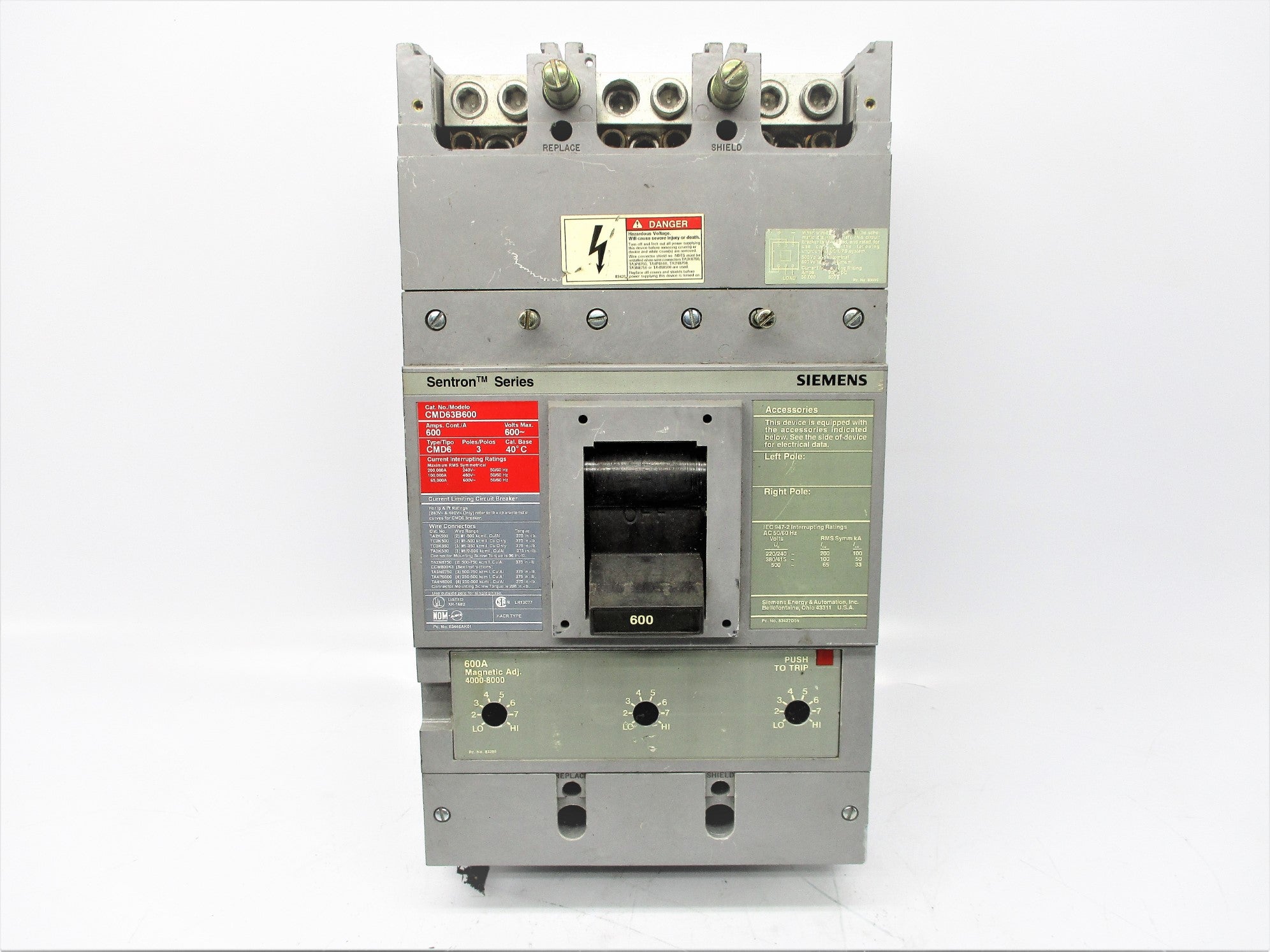 SIEMENS CMD63B600 600A 600V UNMP