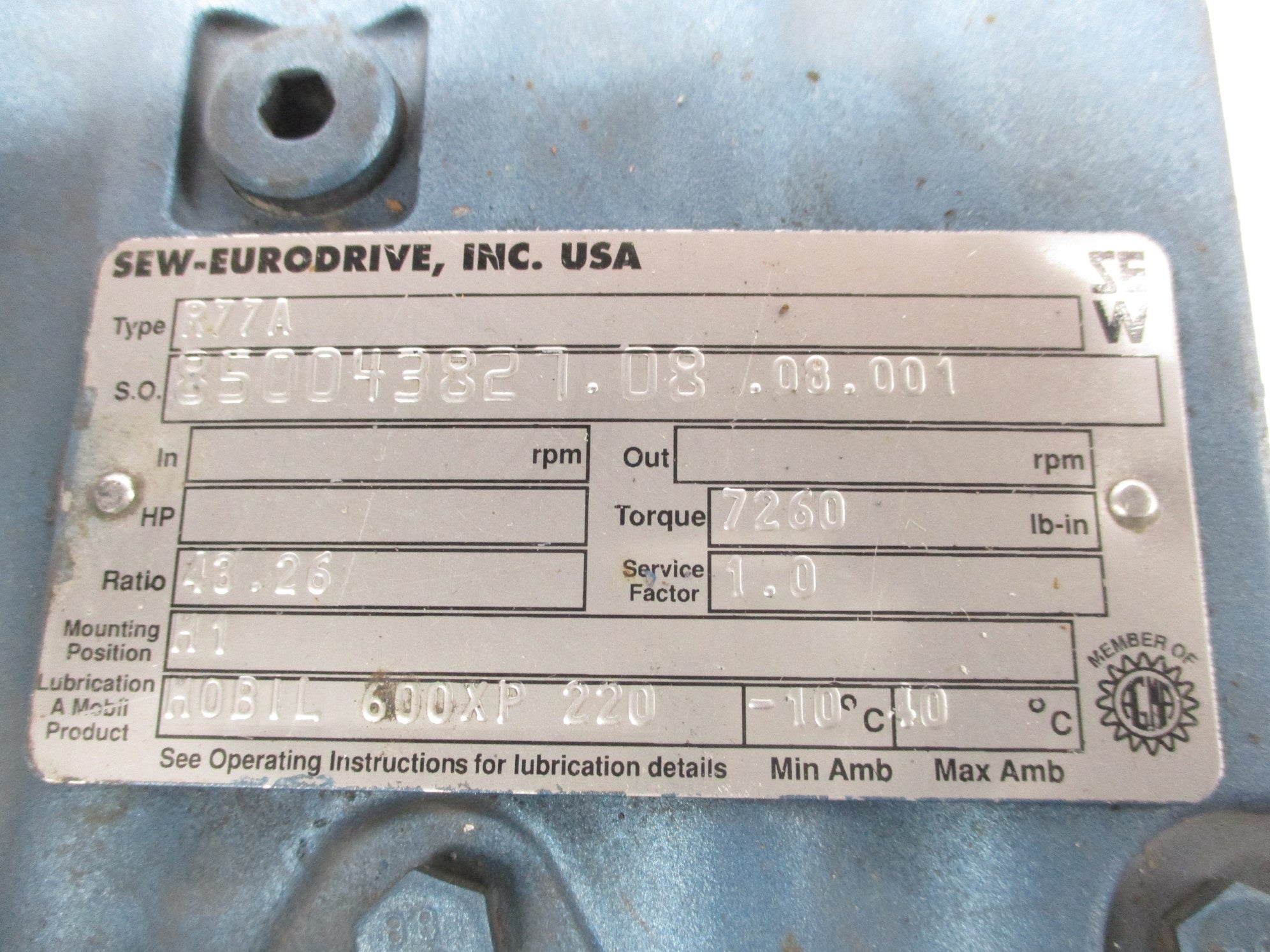 SEW EURODRIVE R77A UNMP