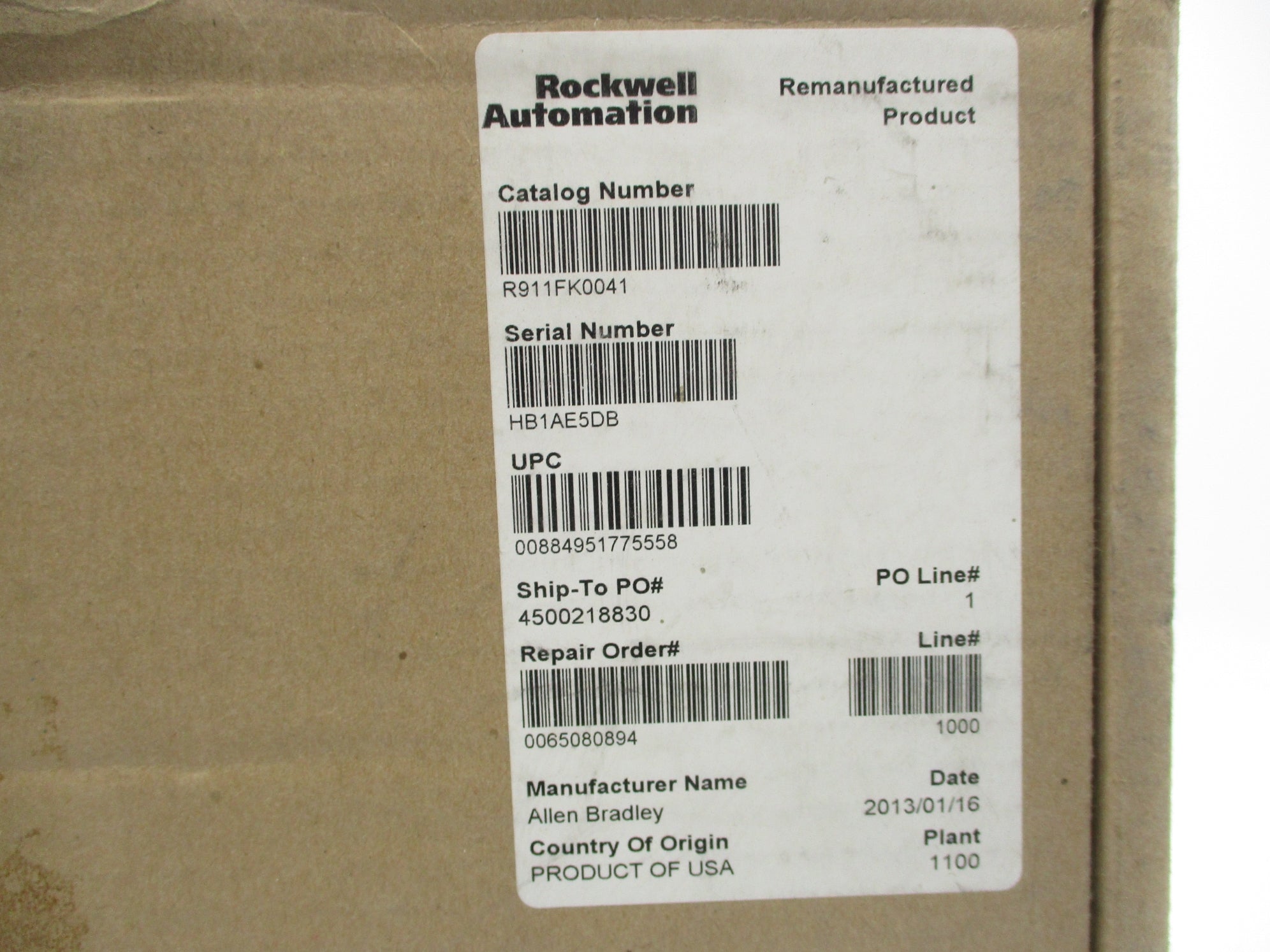 ALLEN BRADLEY R911FK0041 REMAN