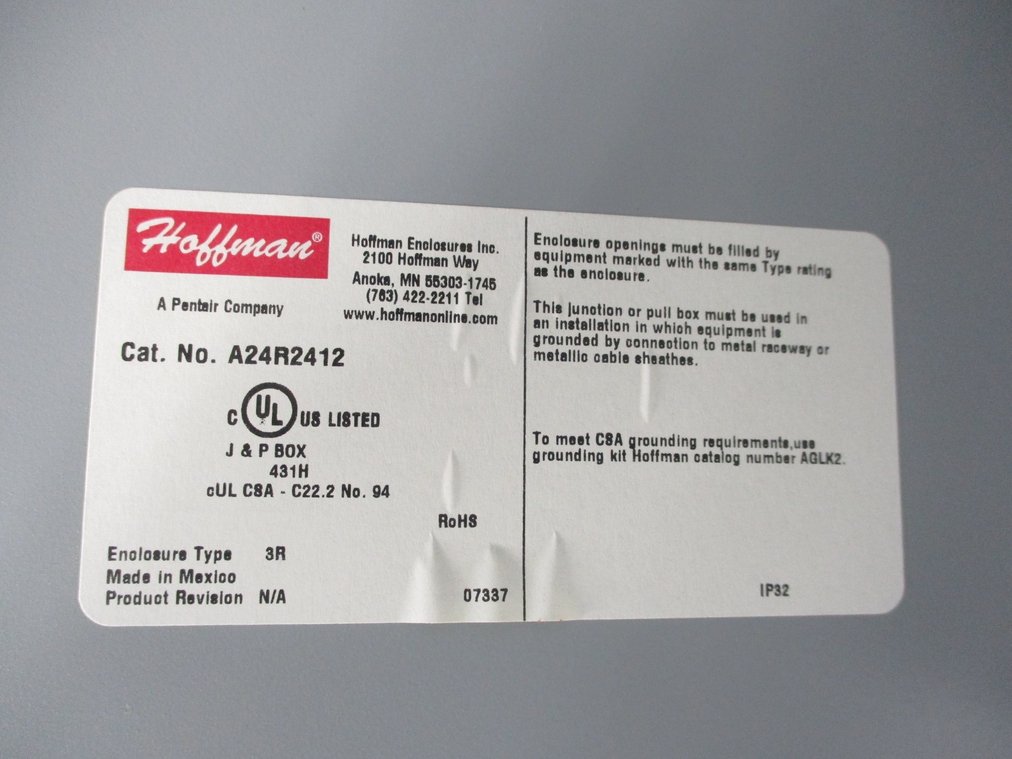 HOFFMAN A24R2412 NSMP