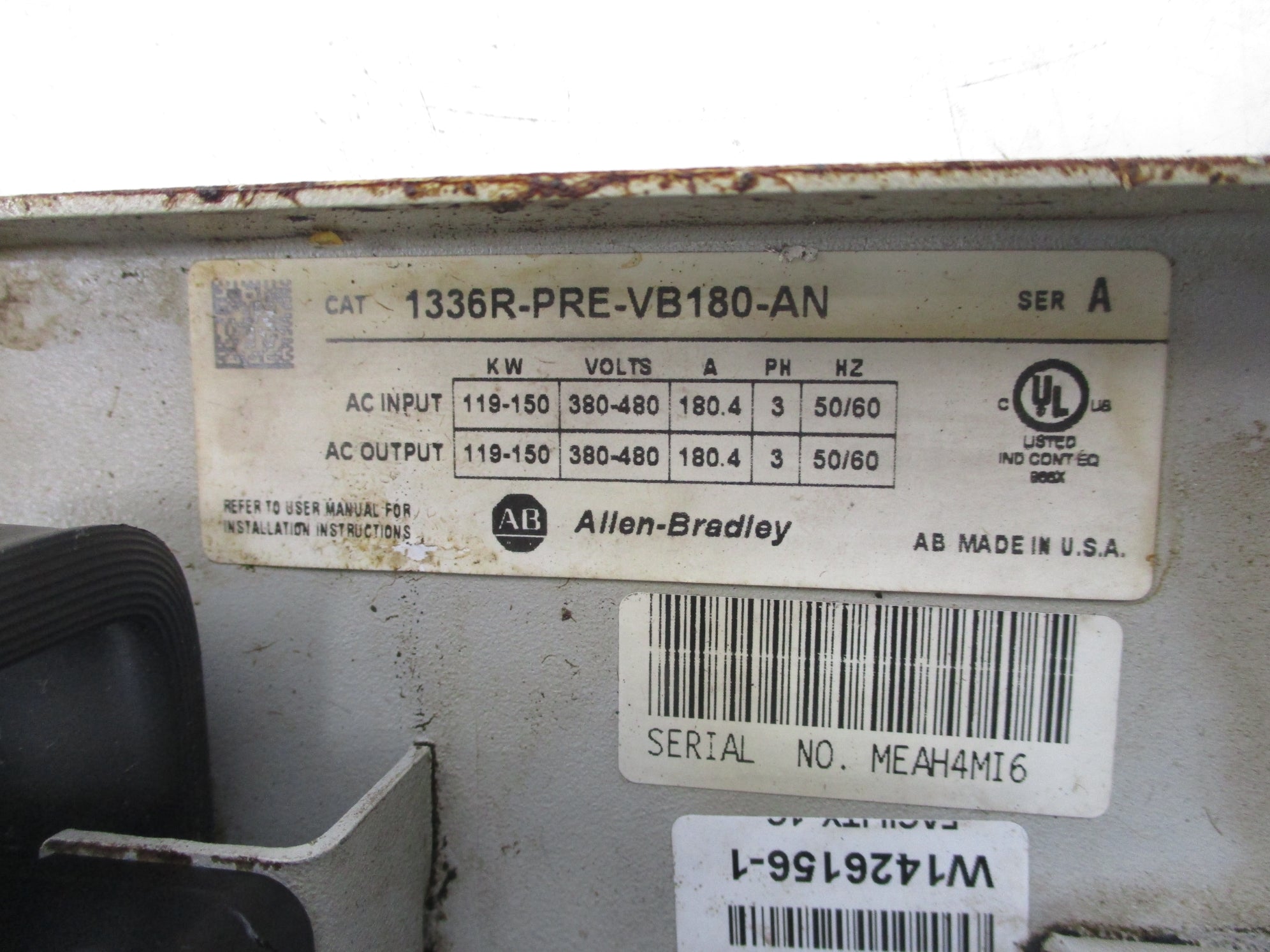 ALLEN BRADLEY 1336R-PRE-VB180-AN SER. A 480V UNMP