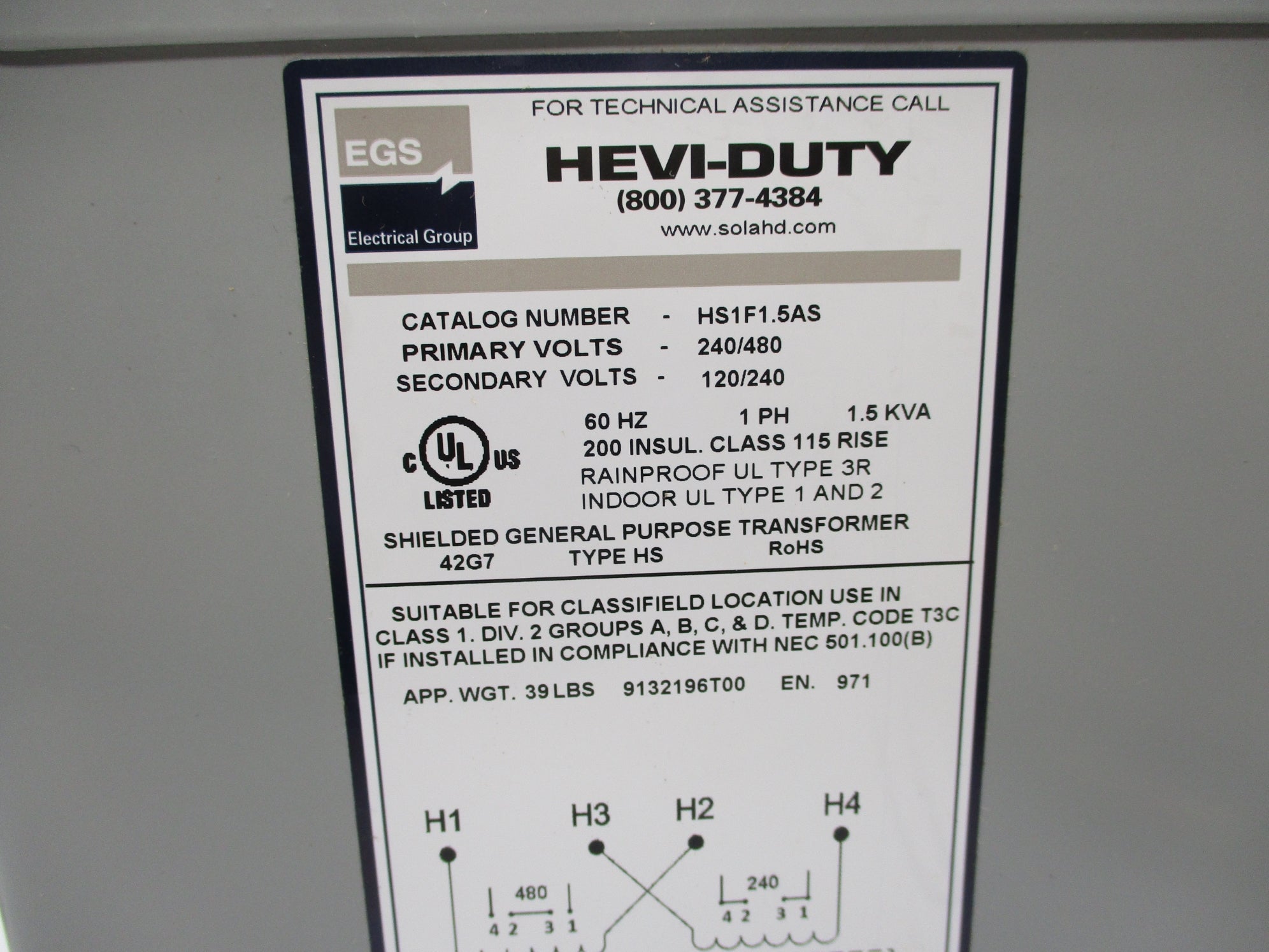 HEVI DUTY HS1F1.5AS (AS PICTURED) NSMP