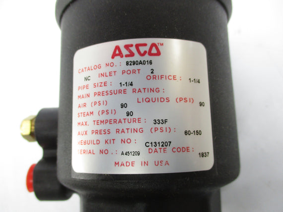 ASCO 8290A020 1 1/4" 60-150PSI NSMP