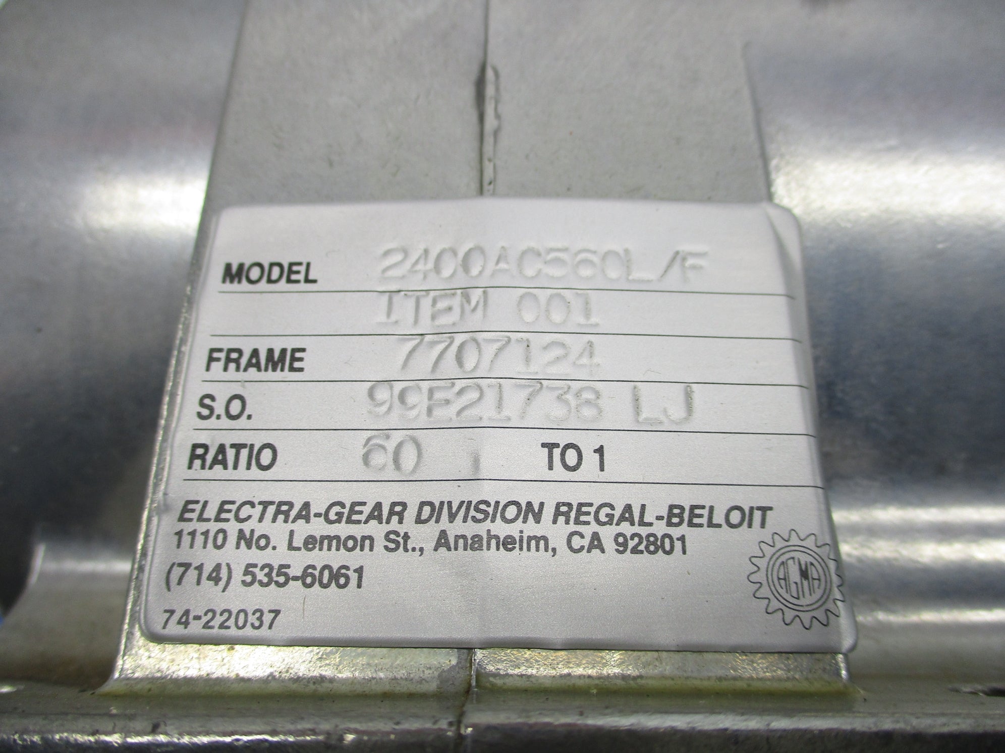 ELECTRAGEAR 2400AC560L/F NSNP
