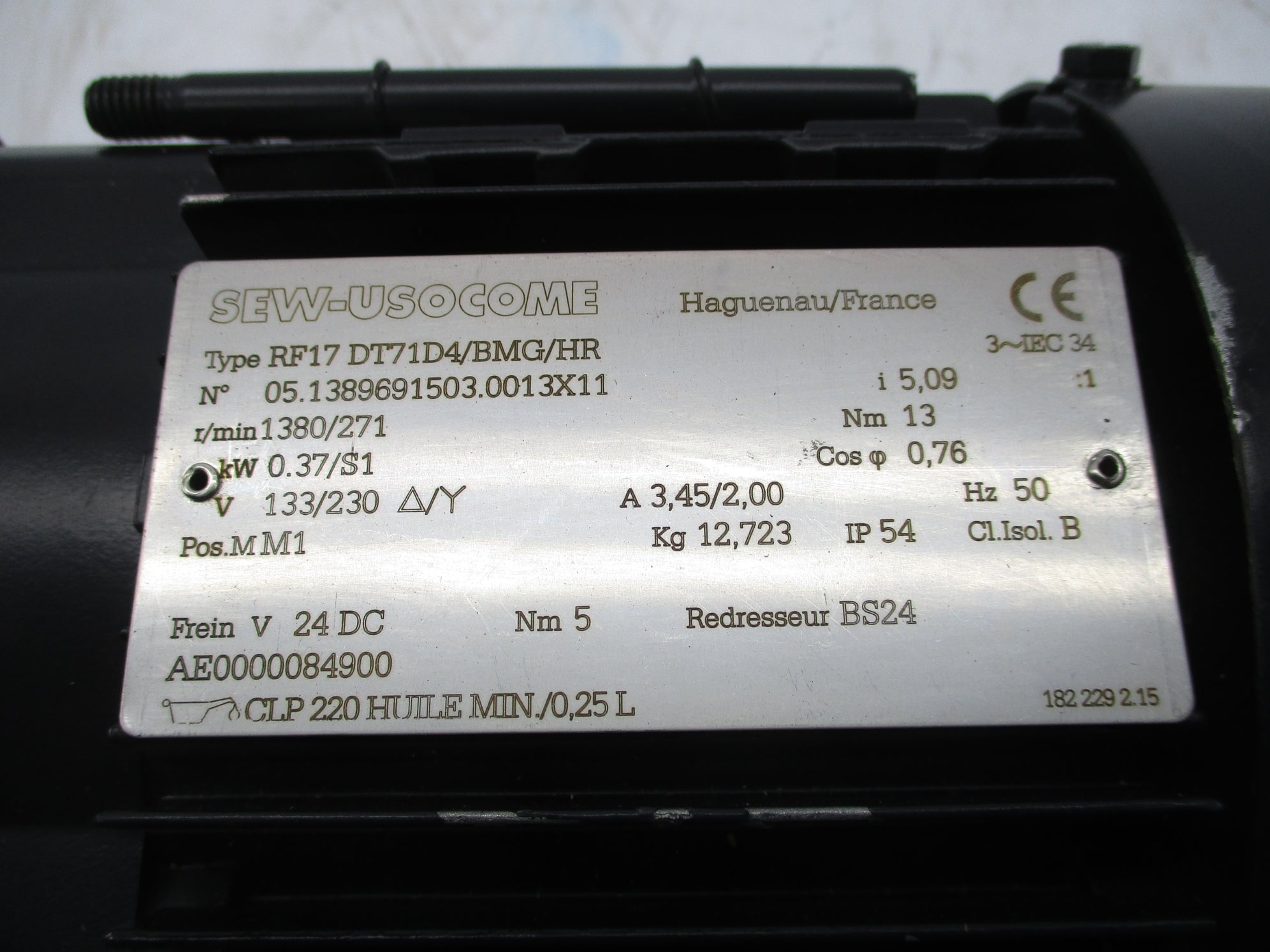SEW EURODRIVE RF17DT71D4/BMG/HR (AS PICTURED) NSNP
