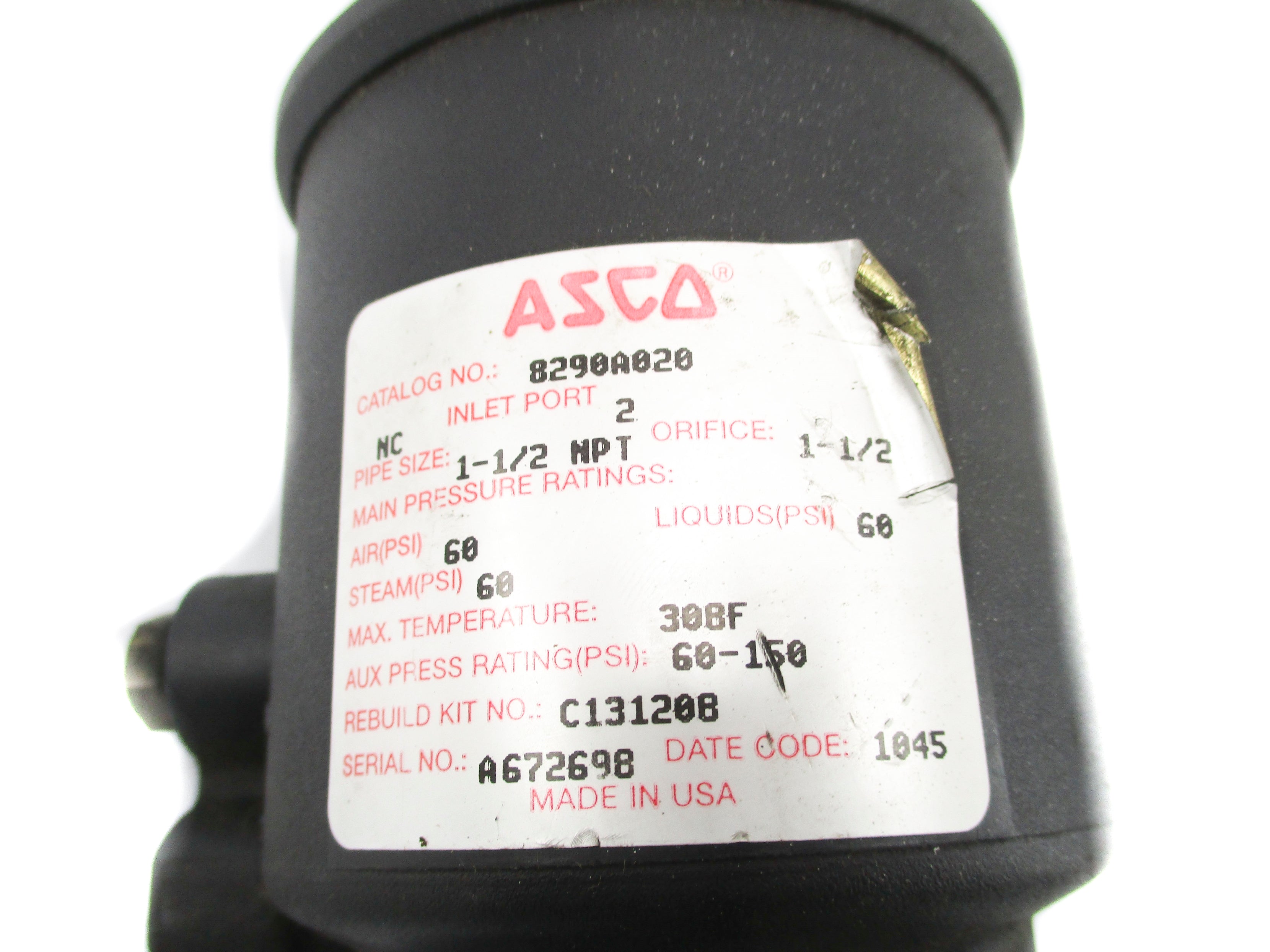 ASCO 8290A020 60-150PSI UNMP