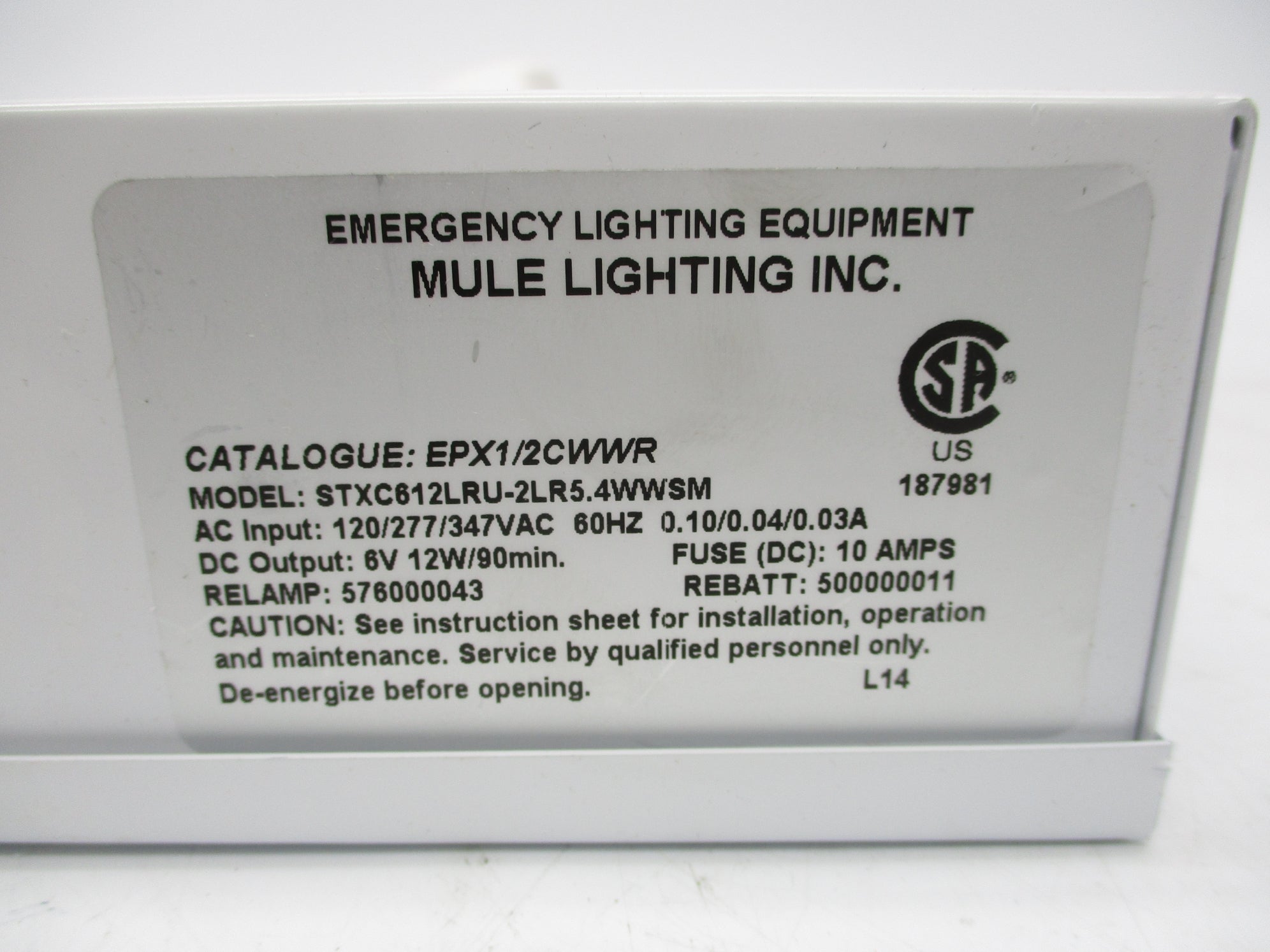 MULE LIGHTING EPX1/2CWWR (AS PICTURED) NSNP