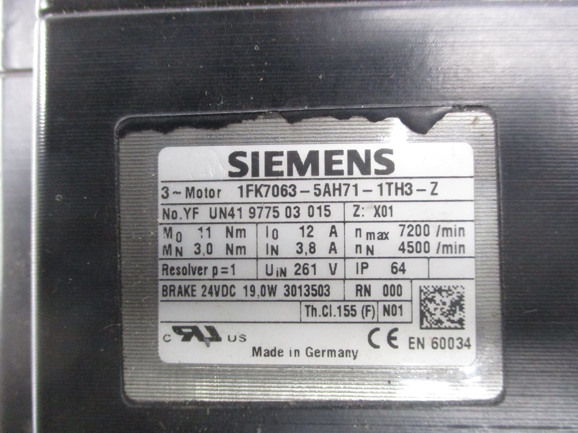 SIEMENS 1FK7063-5AH71-1TH3-Z UNMP