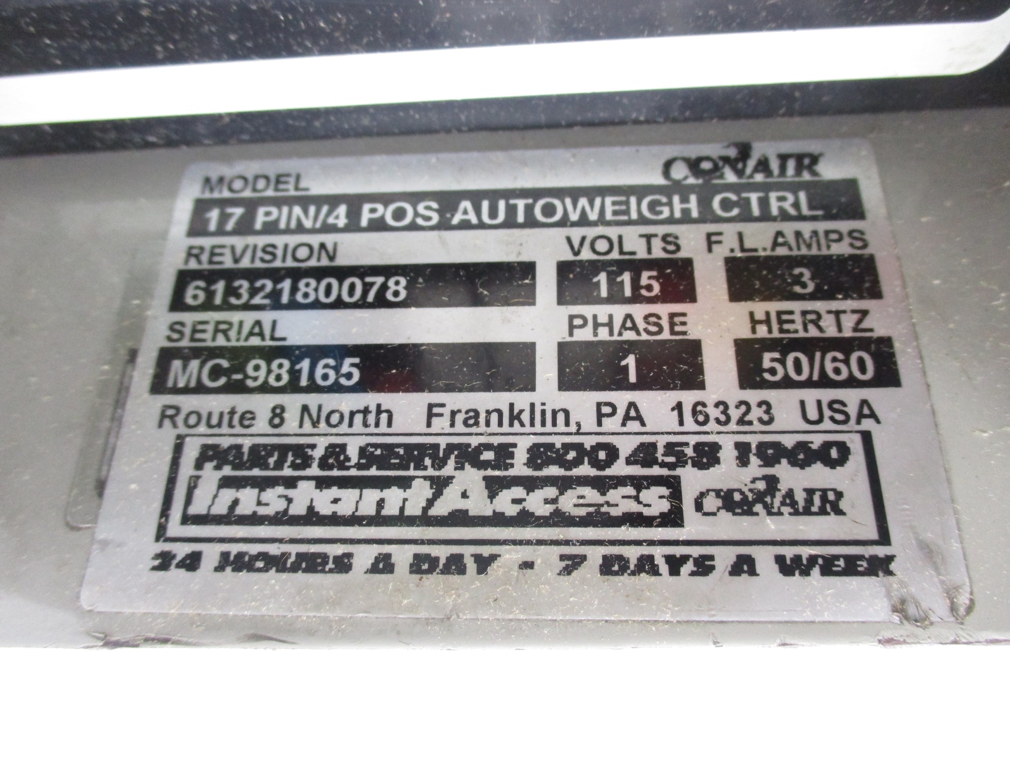 CONAIR 6132180078 17PIN/4POSAUTOWEIGHCTRL UNMP