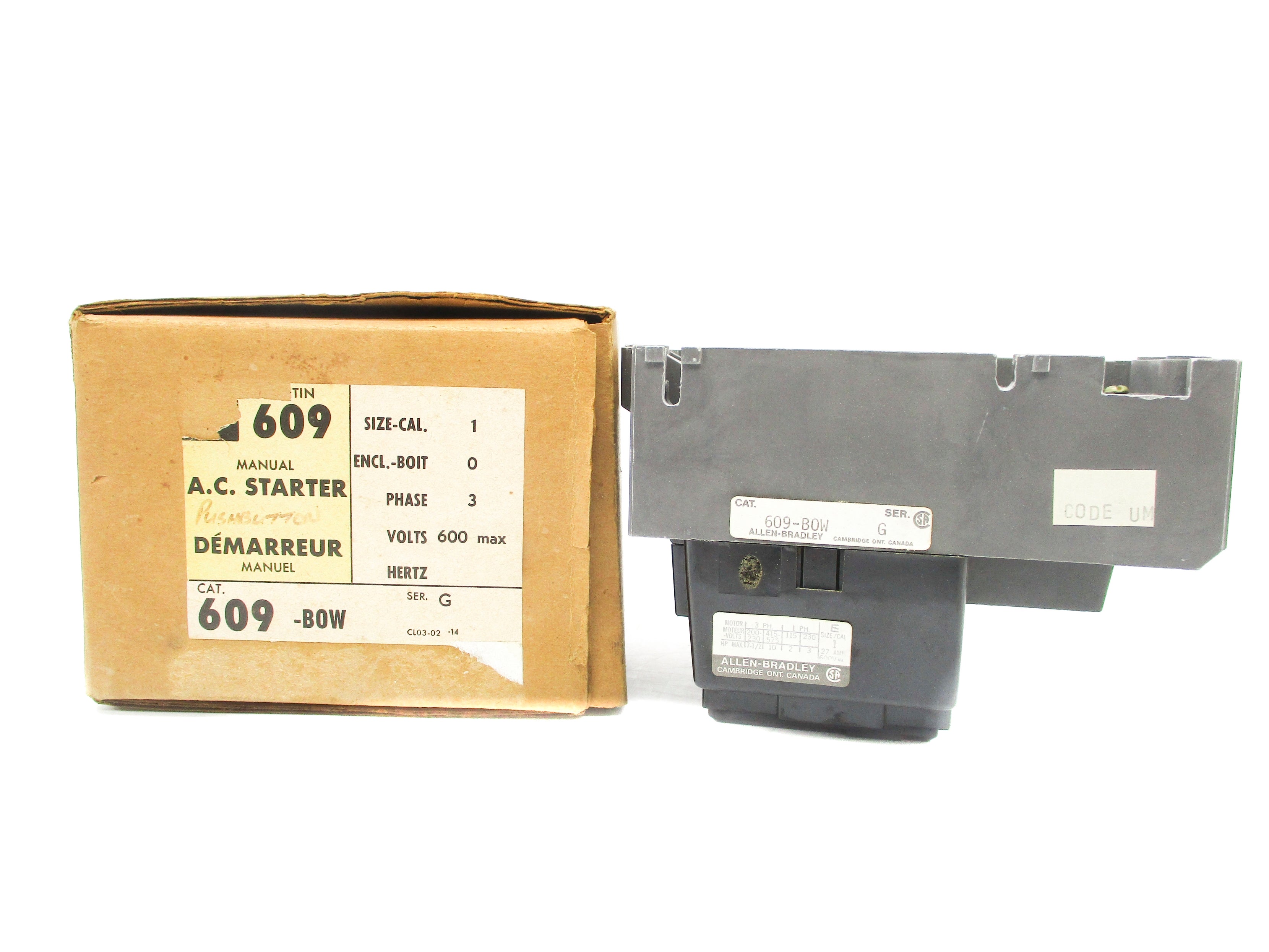 ALLEN BRADLEY 609-BOW SER. G (BR/YL) NSMP
