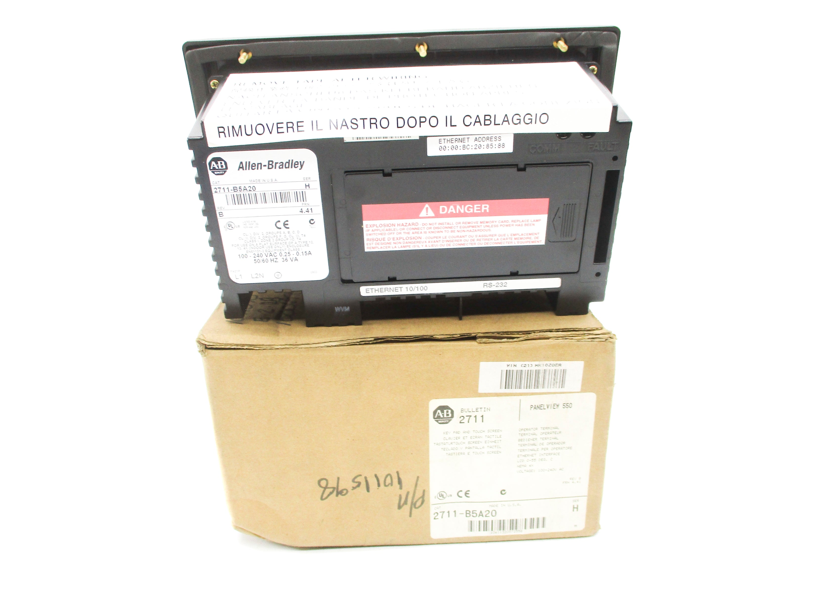 ALLEN BRADLEY 2711-B5A20 SER. H F/W 4.41 (BR/WH) NSMP