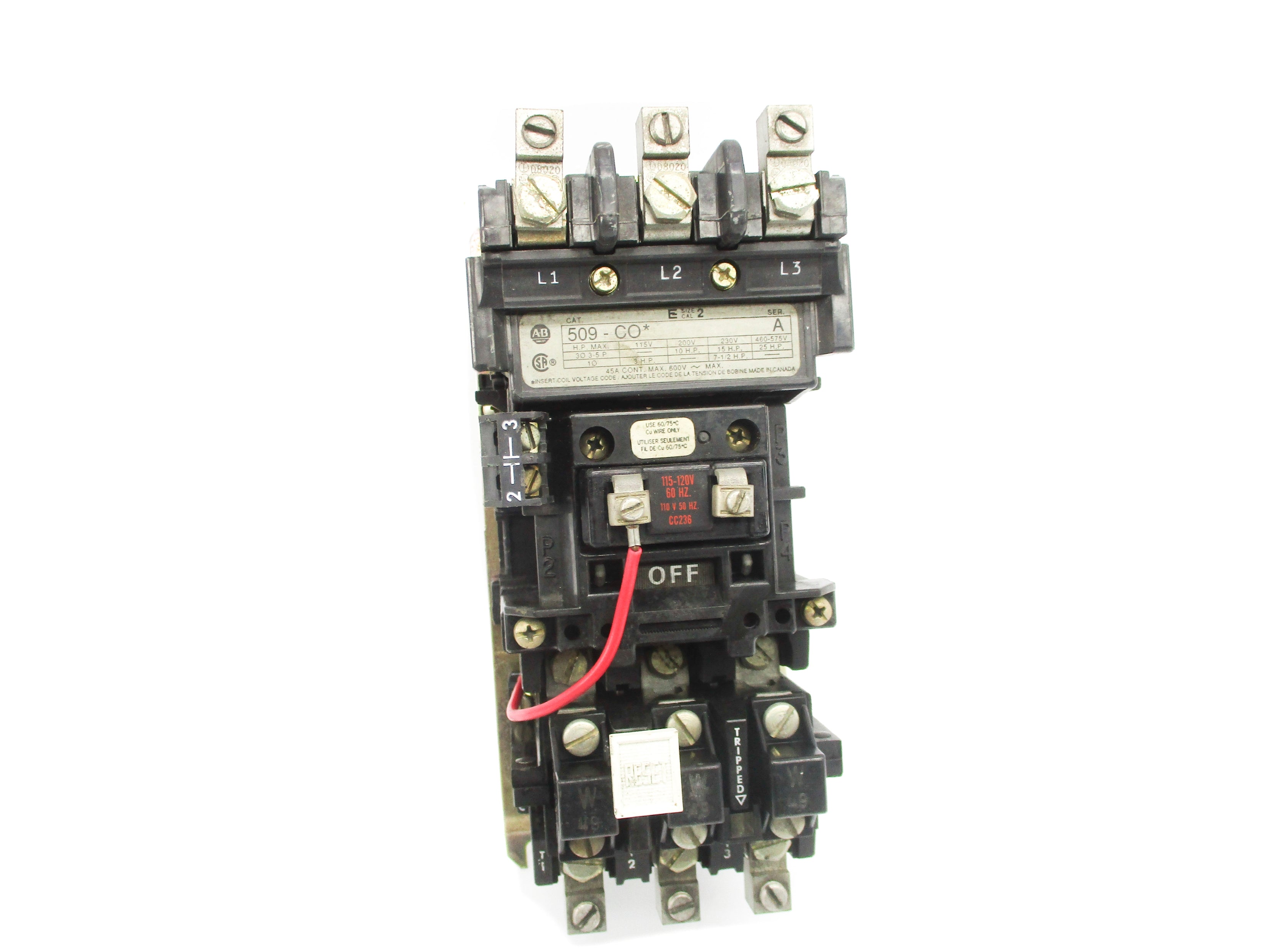 ALLEN BRADLEY 509-COD SER. A 110/115-120V 45A UNMP