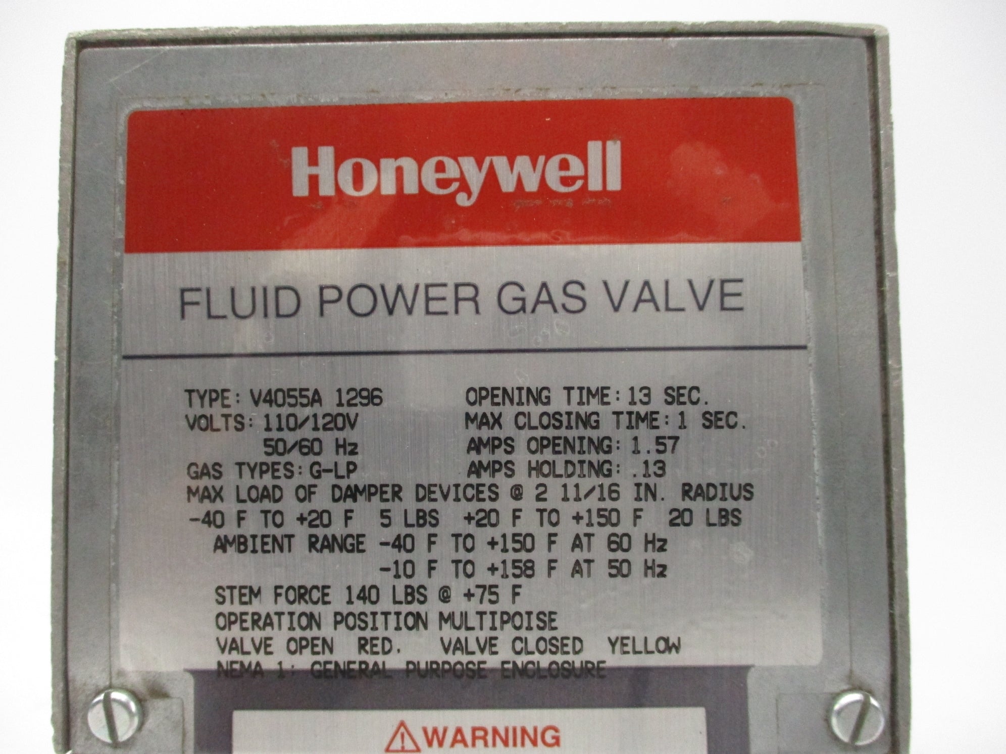 HONEYWELL V4055A1296 120V NSNP