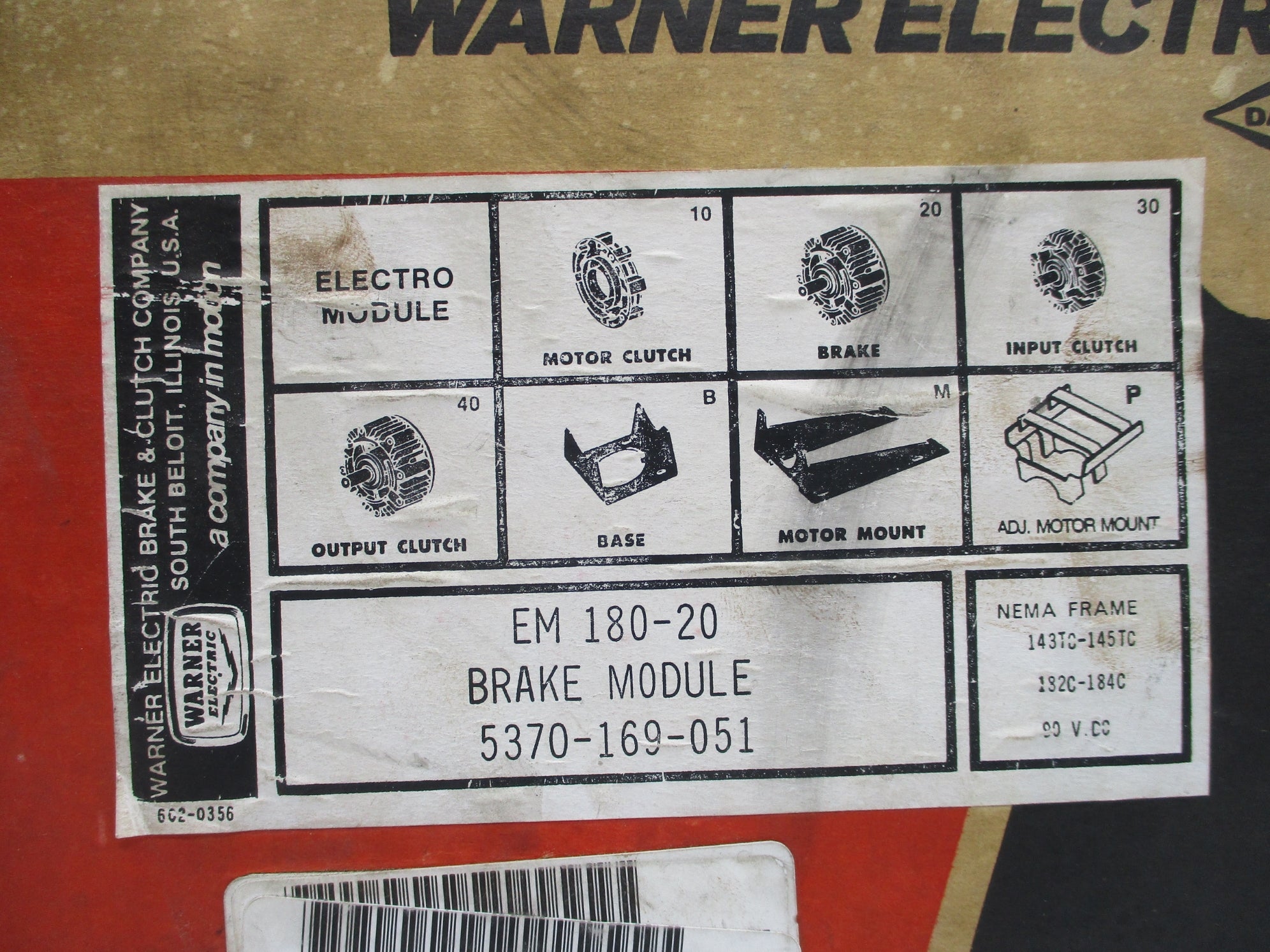 WARNER ELECTRIC EM180-20 5370-169-051 NSMP
