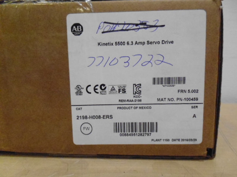 ALLEN BRADLEY 2198-H008-ERS SER. A F/W 5.002 2016 * FACTORY SEALED *