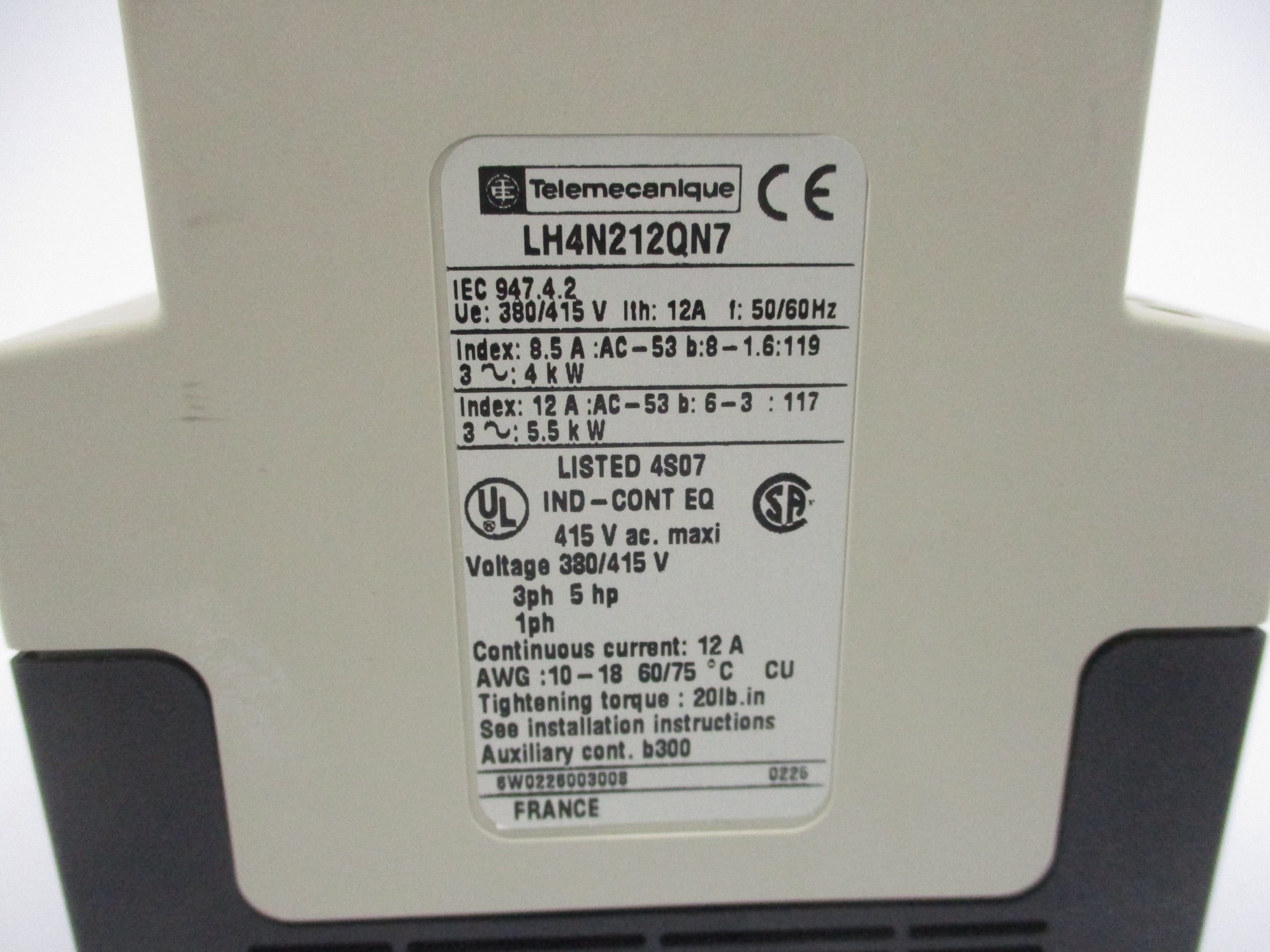 TELEMECANIQUE LH4N212QN7 380-415 12A NSMP