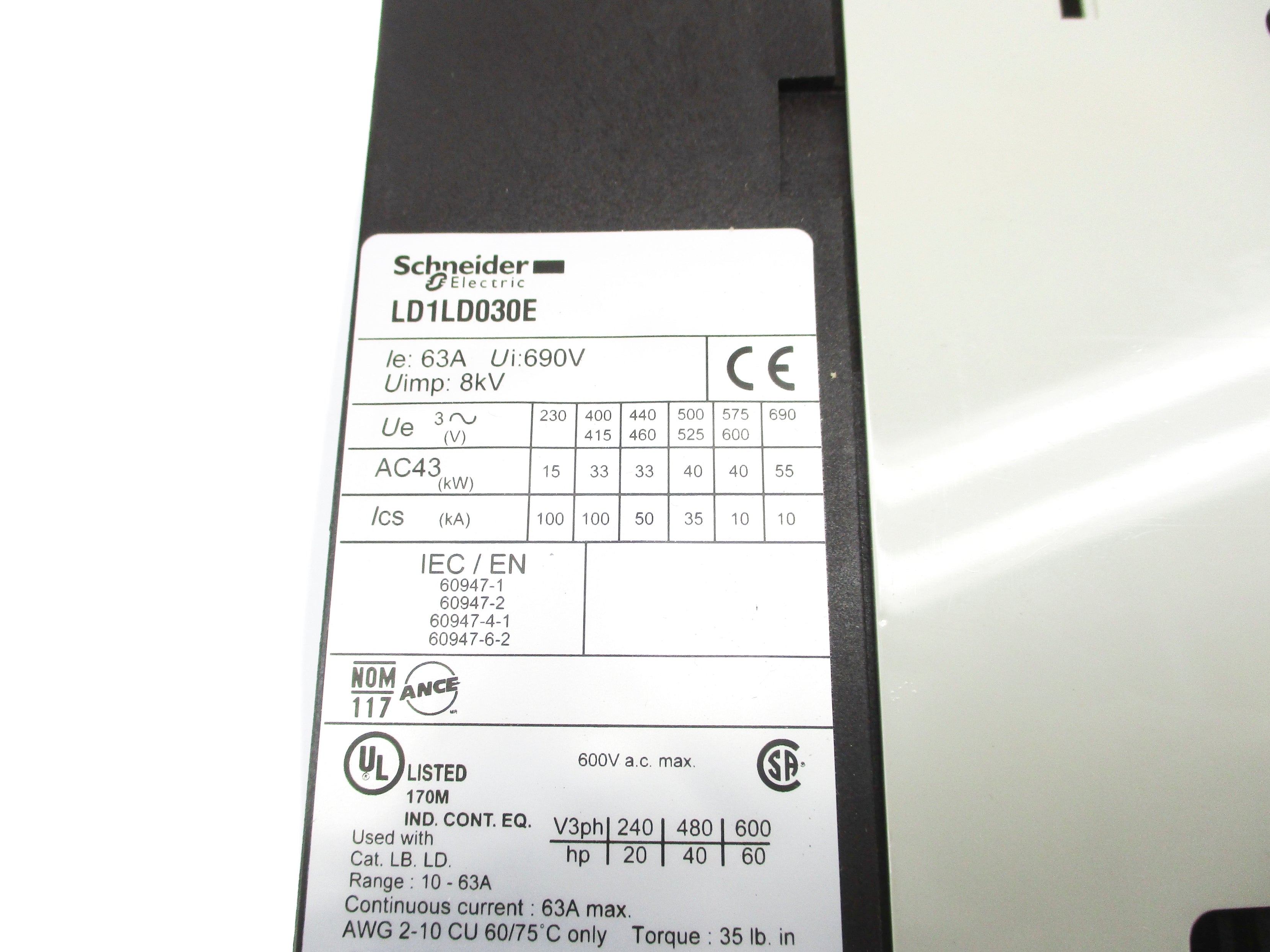 SCHNEIDER ELECTRIC LD1LD030E 63A NSMP