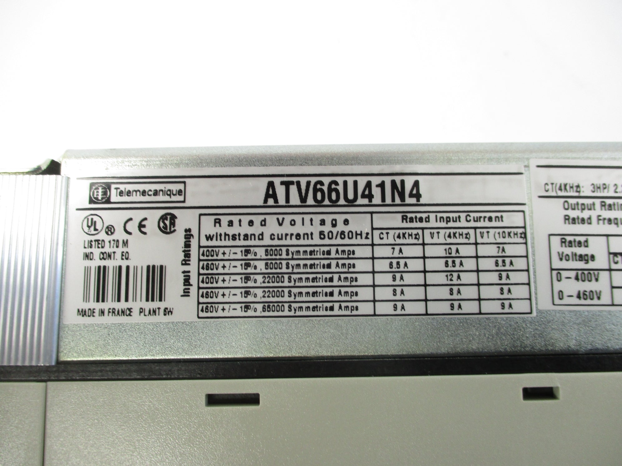 TELEMECANIQUE ATV66U41N4 NSNP