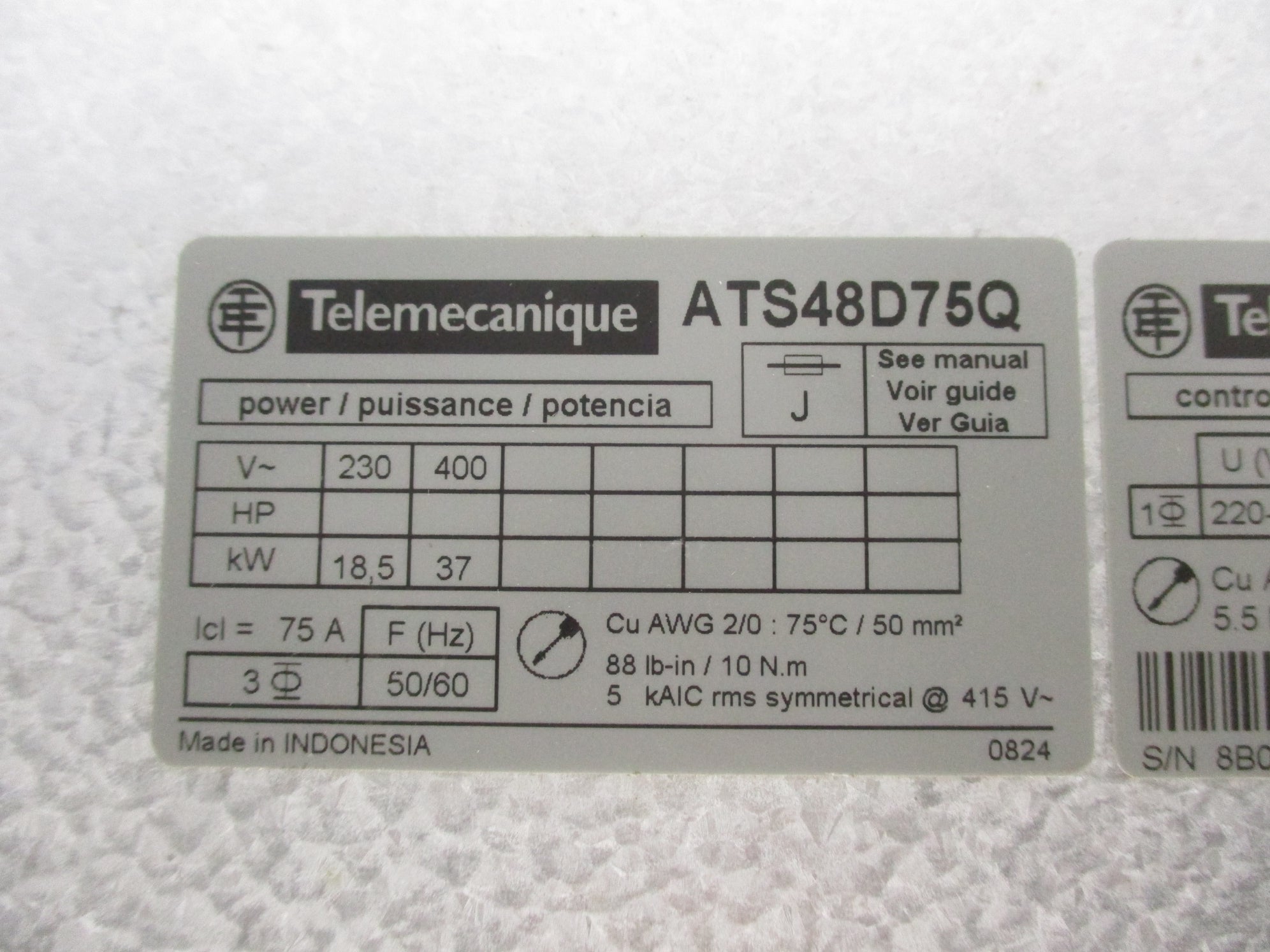 TELEMECANIQUE ATS48D75Q UNMP