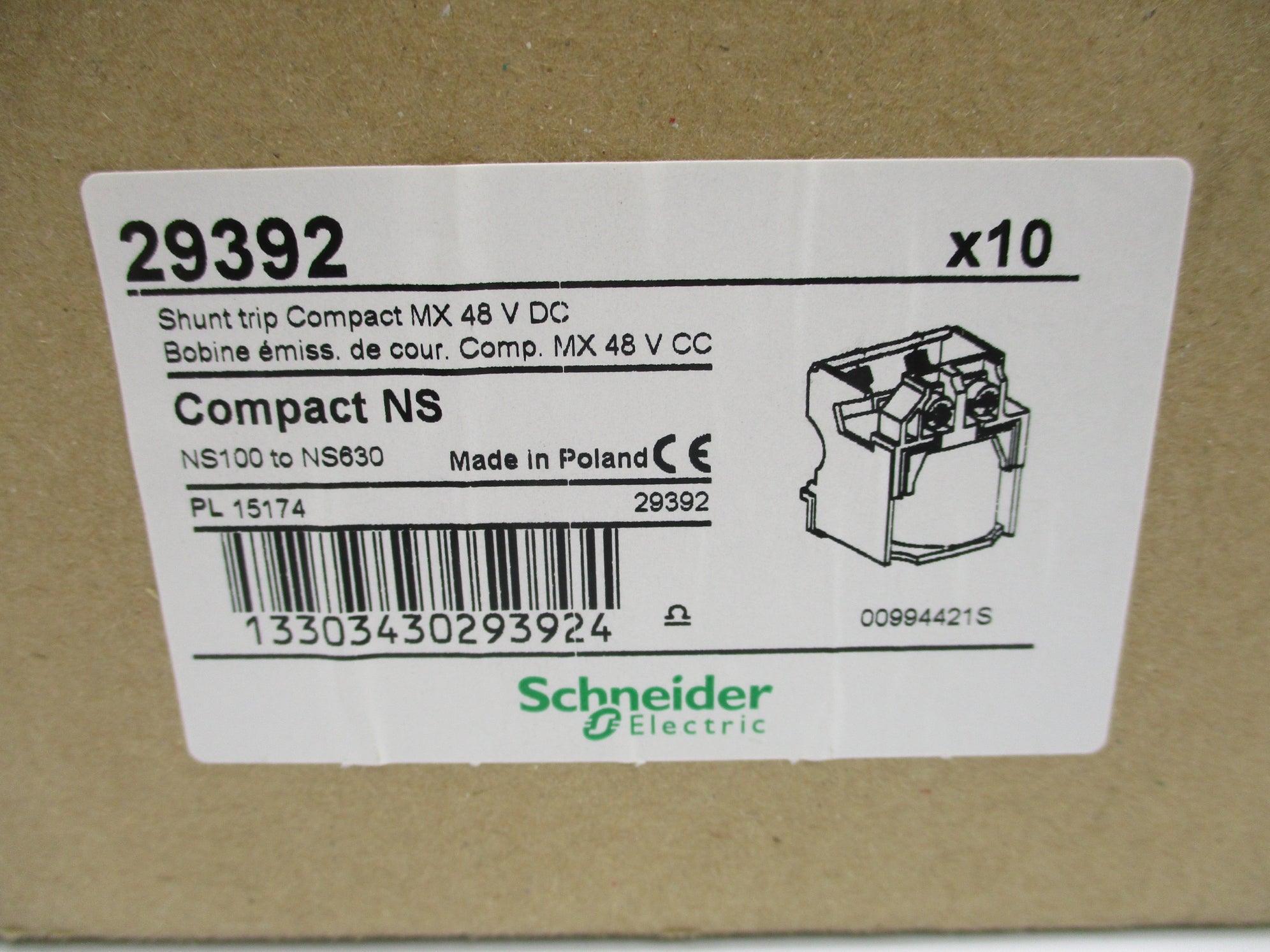 SCHNEIDER ELECTRIC 29392 (PKG OF 10) NSMP