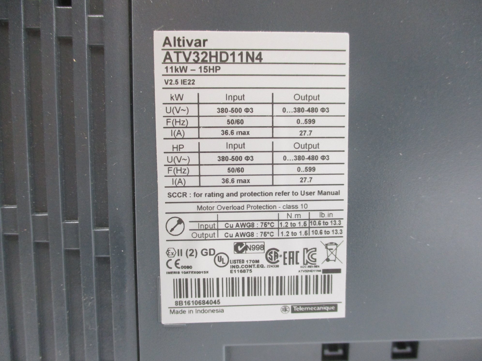 SCHNEIDER ELECTRIC ATV32HD11N4 NSMP