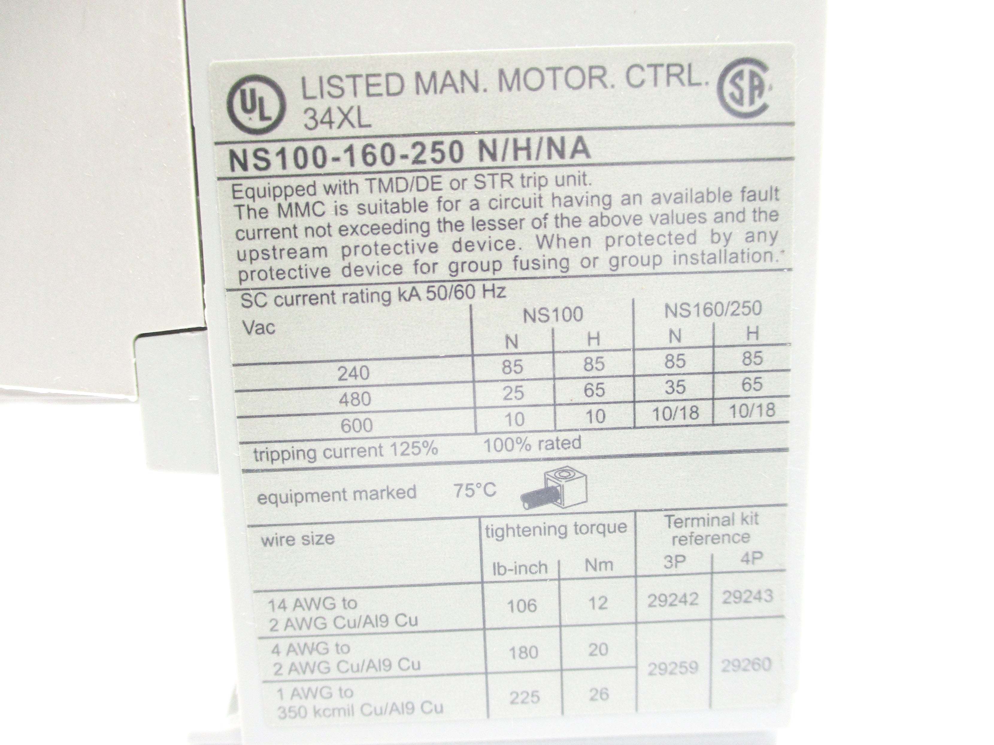 MERLIN GERIN 30404 NS160H 750V (AS PICTURED) NSMP