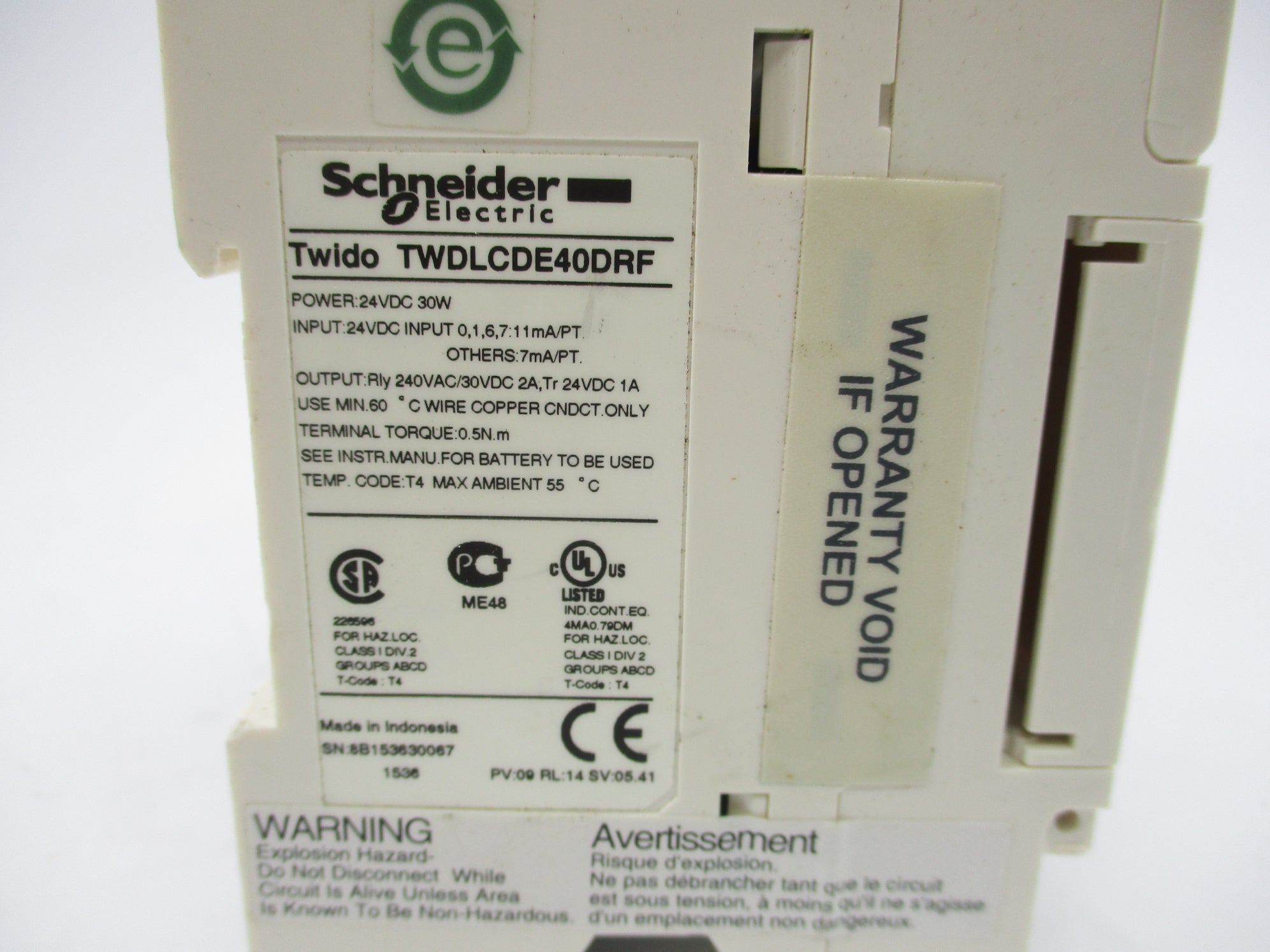 SCHNEIDER ELECTRIC TWDLCAE40DRF (AS PICTURED) UNMP