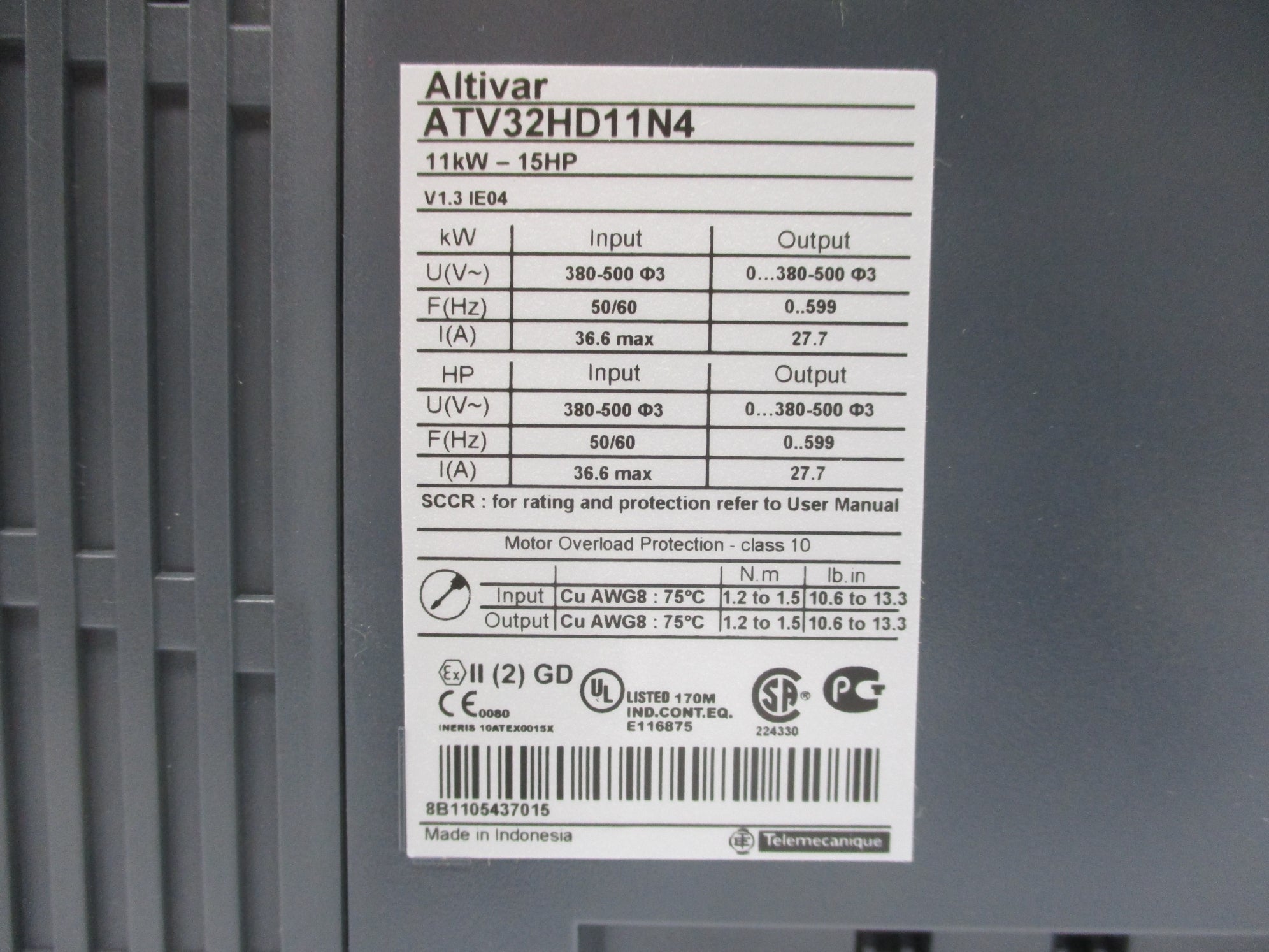 SCHNEIDER ELECTRIC ATV32HD11N4 031069 NSMP