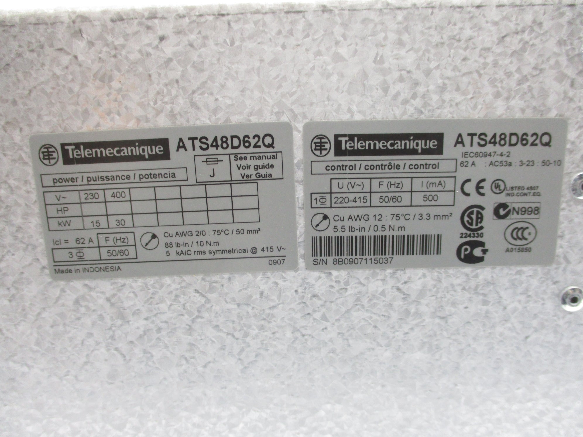 SCHNEIDER ELECTRIC ATS48D62Q 098227 NSMP
