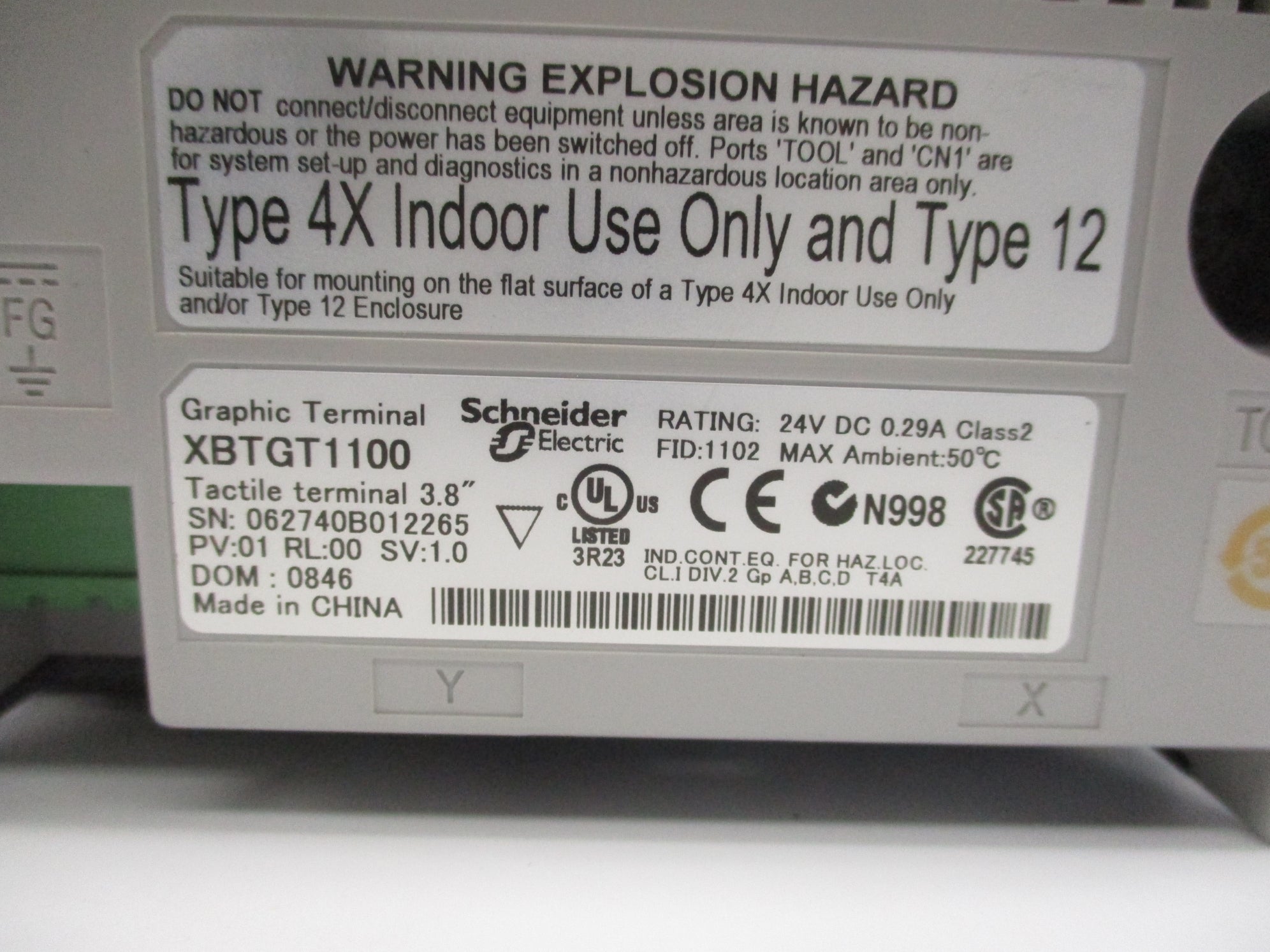 SCHNEIDER ELECTRIC XBTGT1100 NSMP