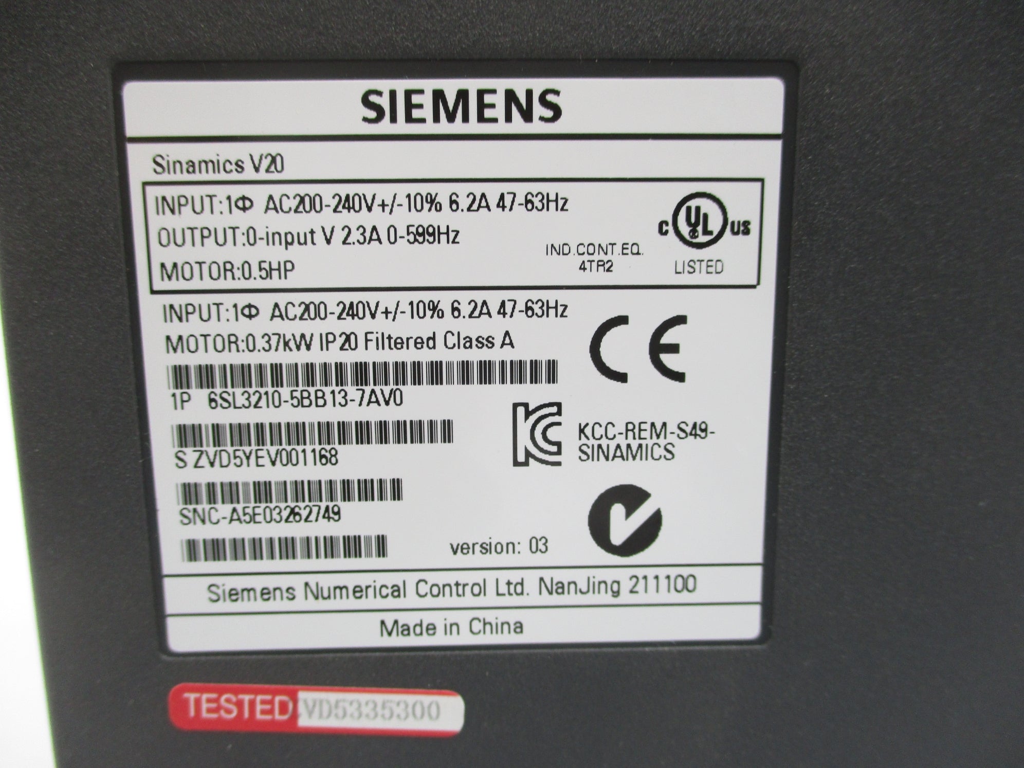 SIEMENS 6SL3210-5BB13-7AV0 NUPI