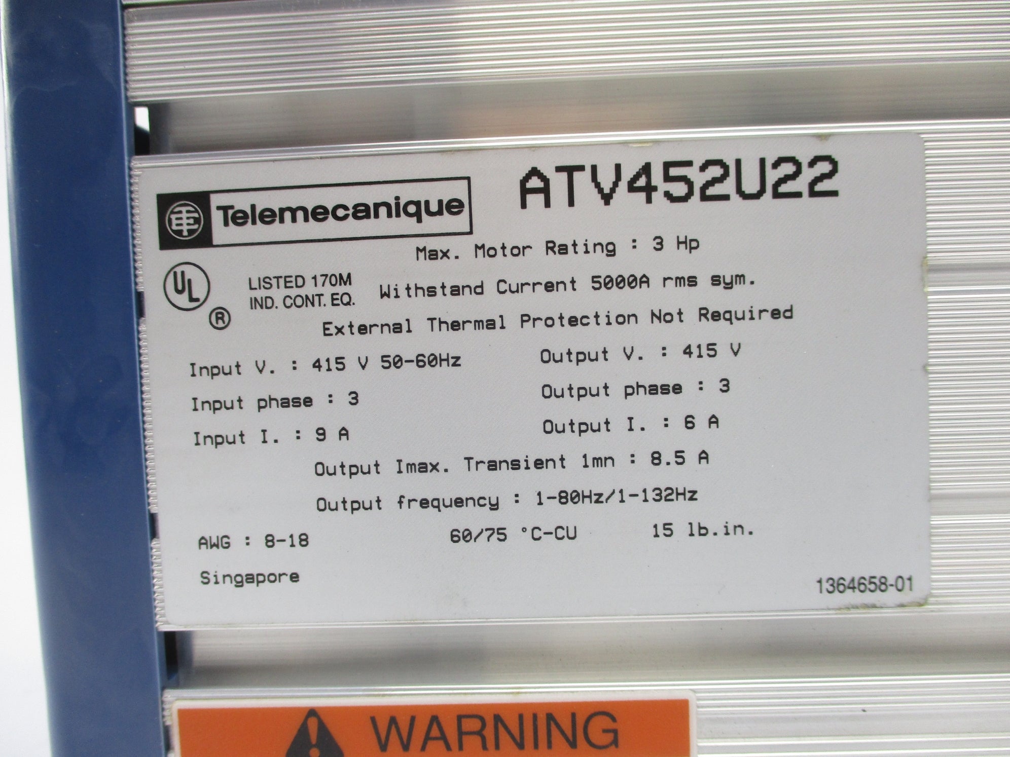 TELEMECANIQUE ATV452U22 089135 NSMP