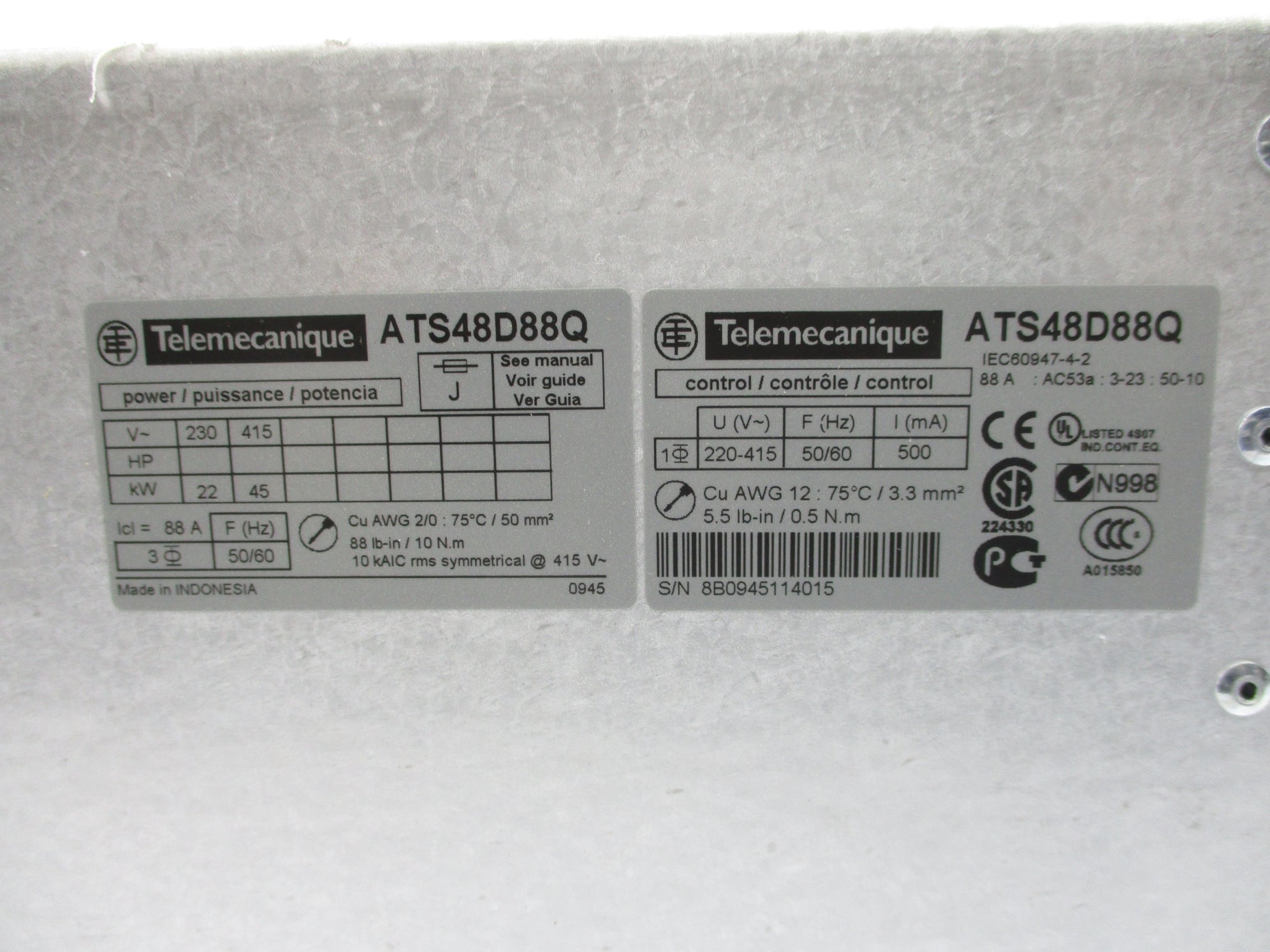 TELEMECANIQUE ATS48D88Q NSNP
