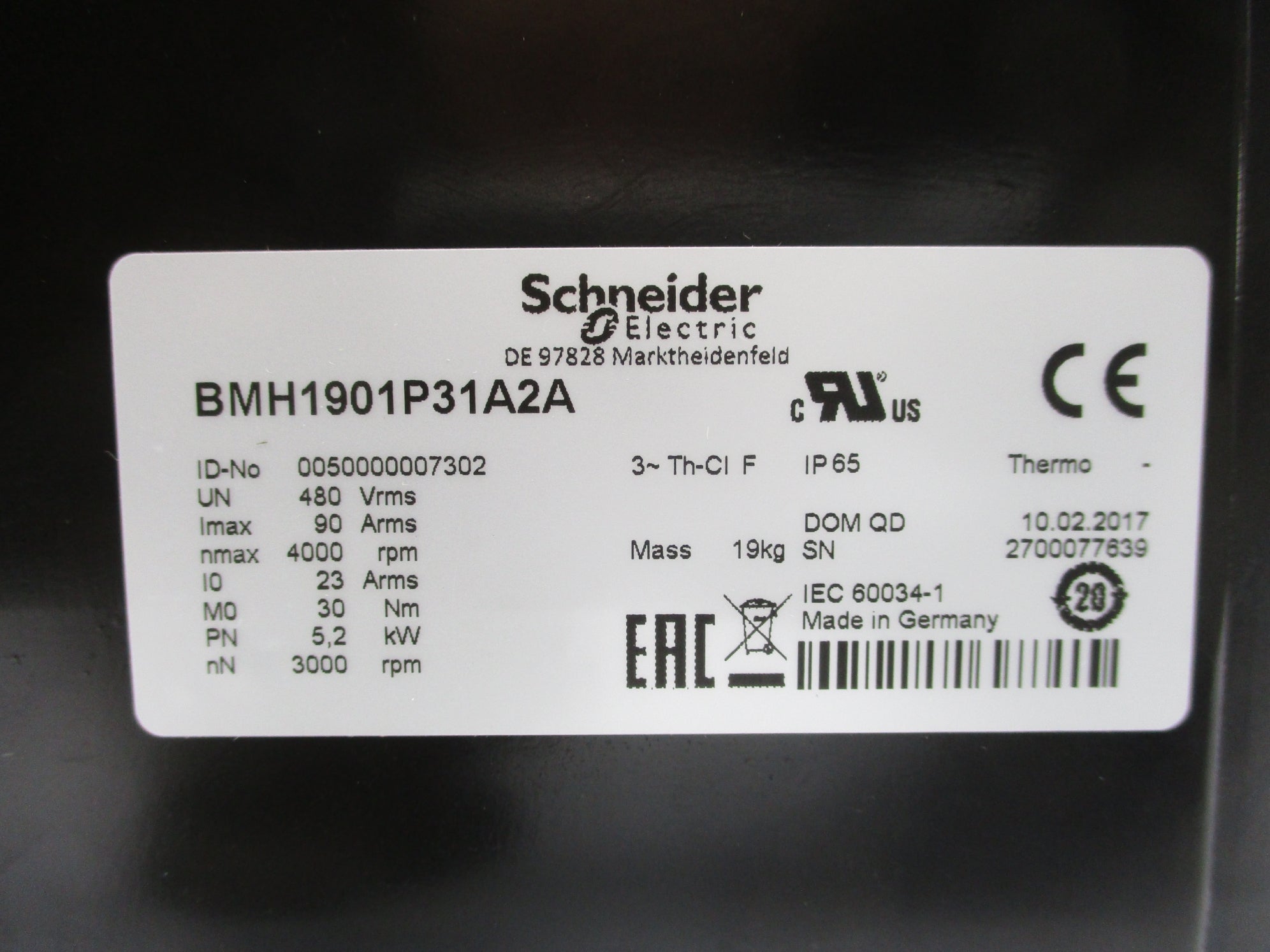 SCHNEIDER ELECTRIC BMH1901P31A2A NSNP