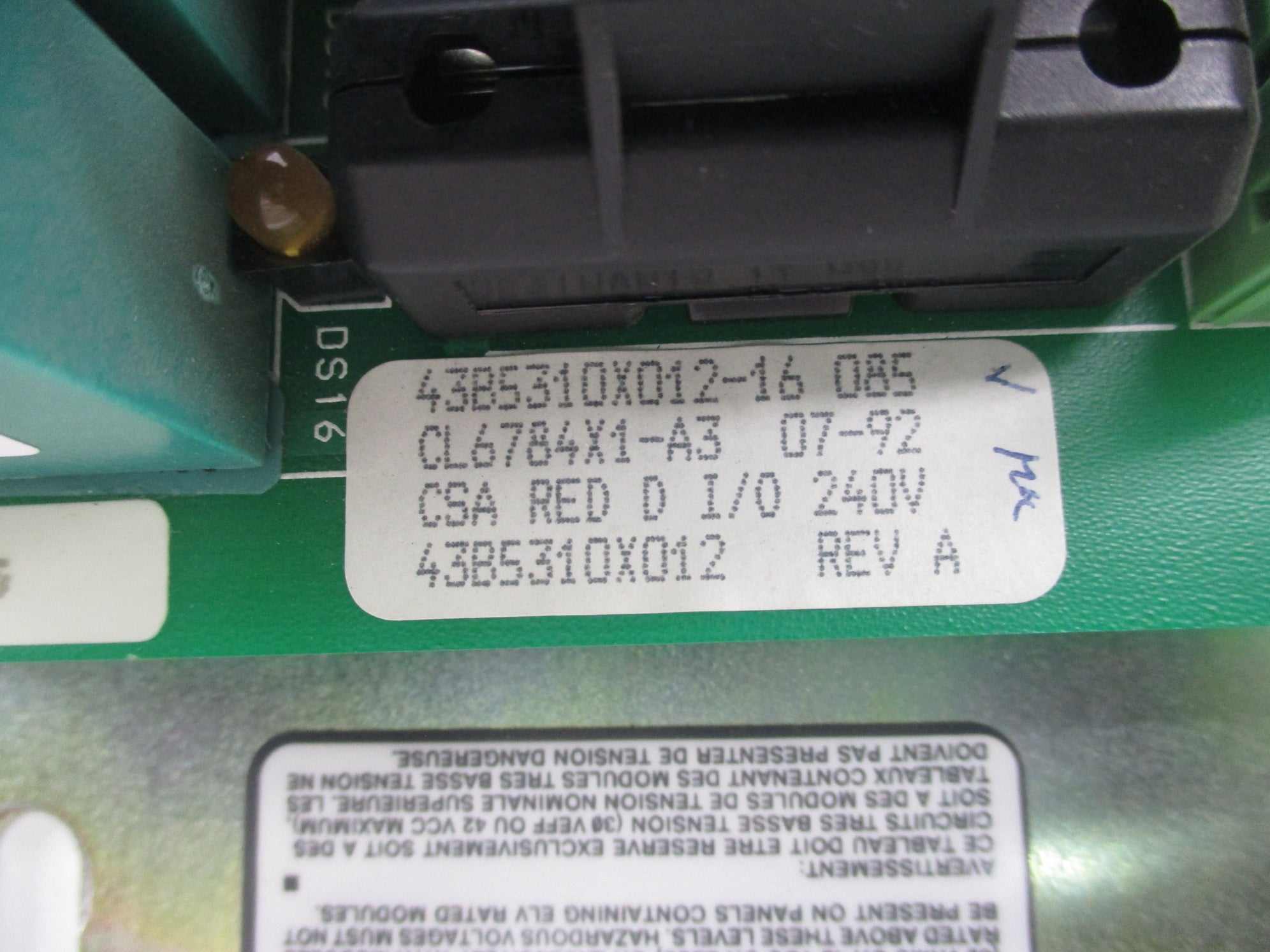 FISHER ROSEMOUNT CL6784X1-A3 43B5310X012 REV. A UNMP