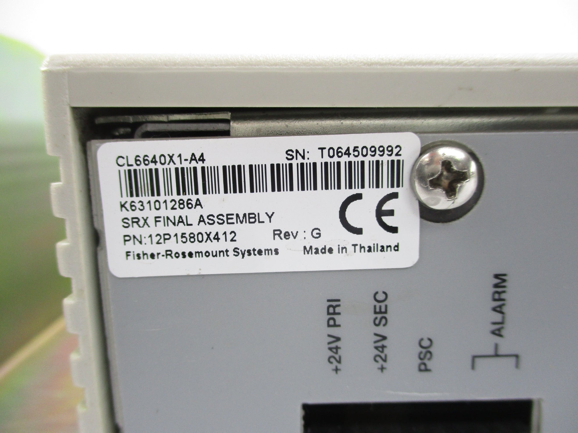 FISHER ROSEMOUNT CL6640X1-A4 12P1580X412 UNMP