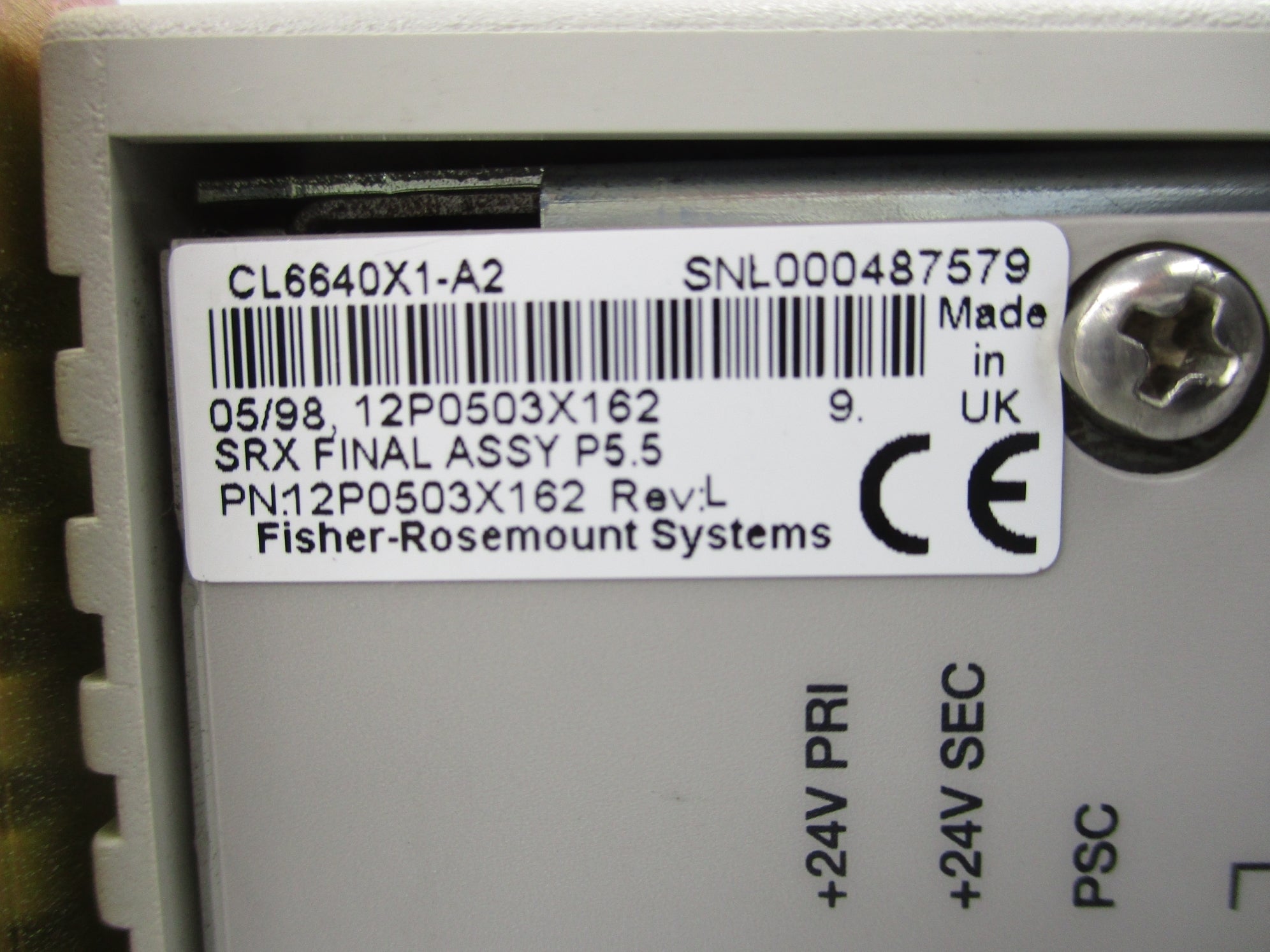 FISHER ROSEMOUNT CL6640X1-A2 12P0503X162 UNMP
