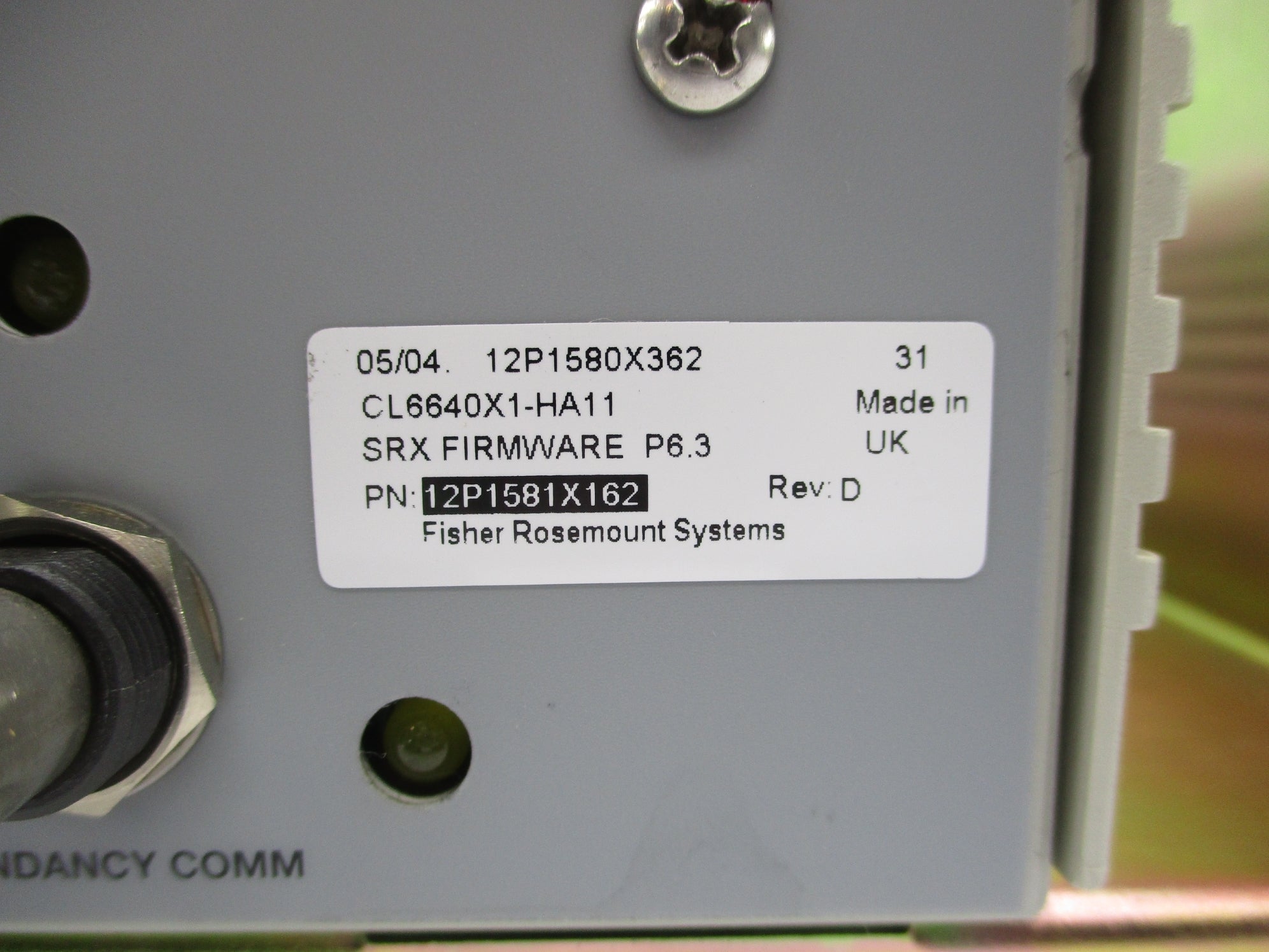 FISHER ROSEMOUNT CL6640X1-A4 12P1580X022 UNMP