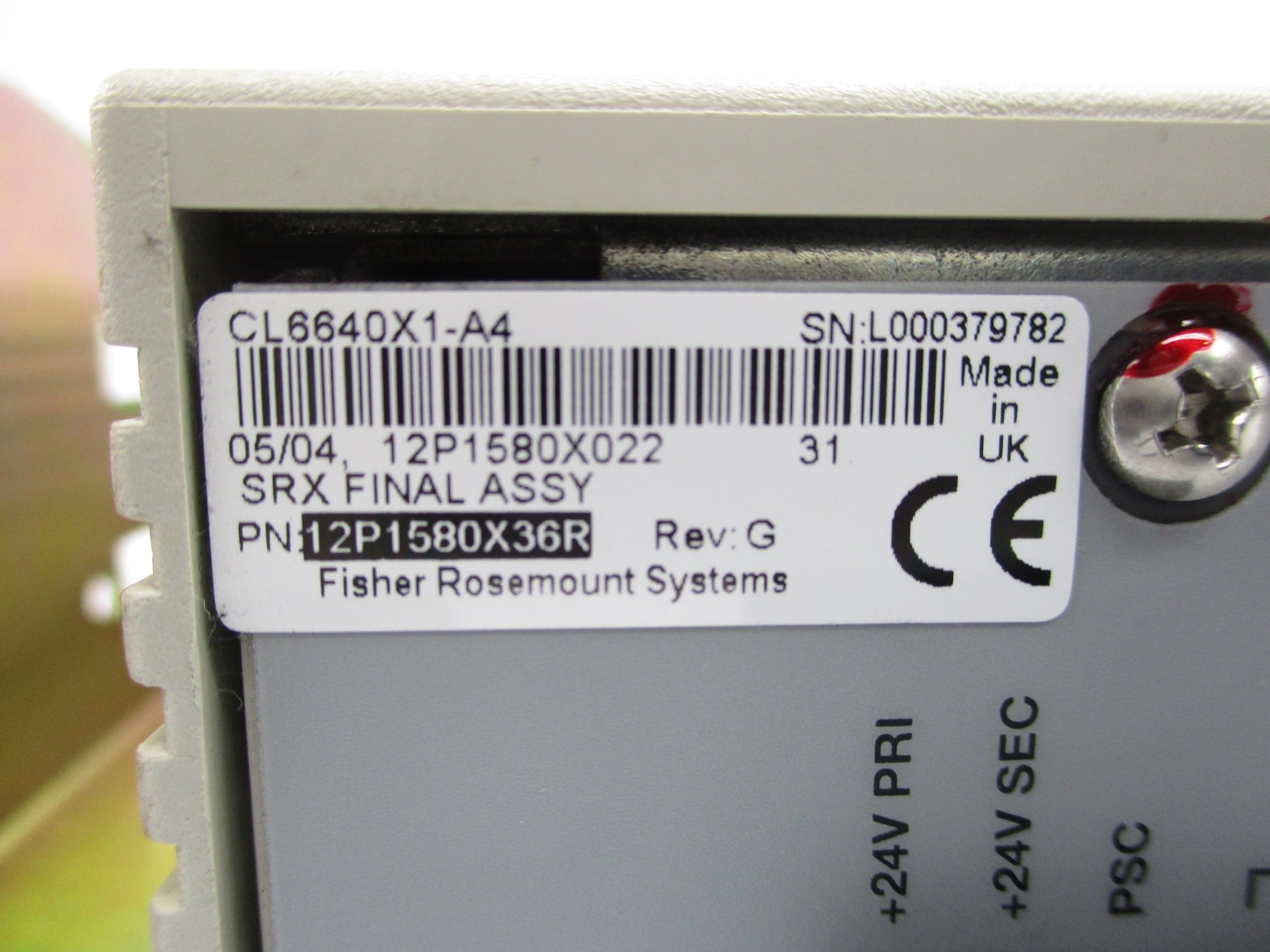 FISHER ROSEMOUNT CL6640X1-A4 12P1580X022 UNMP