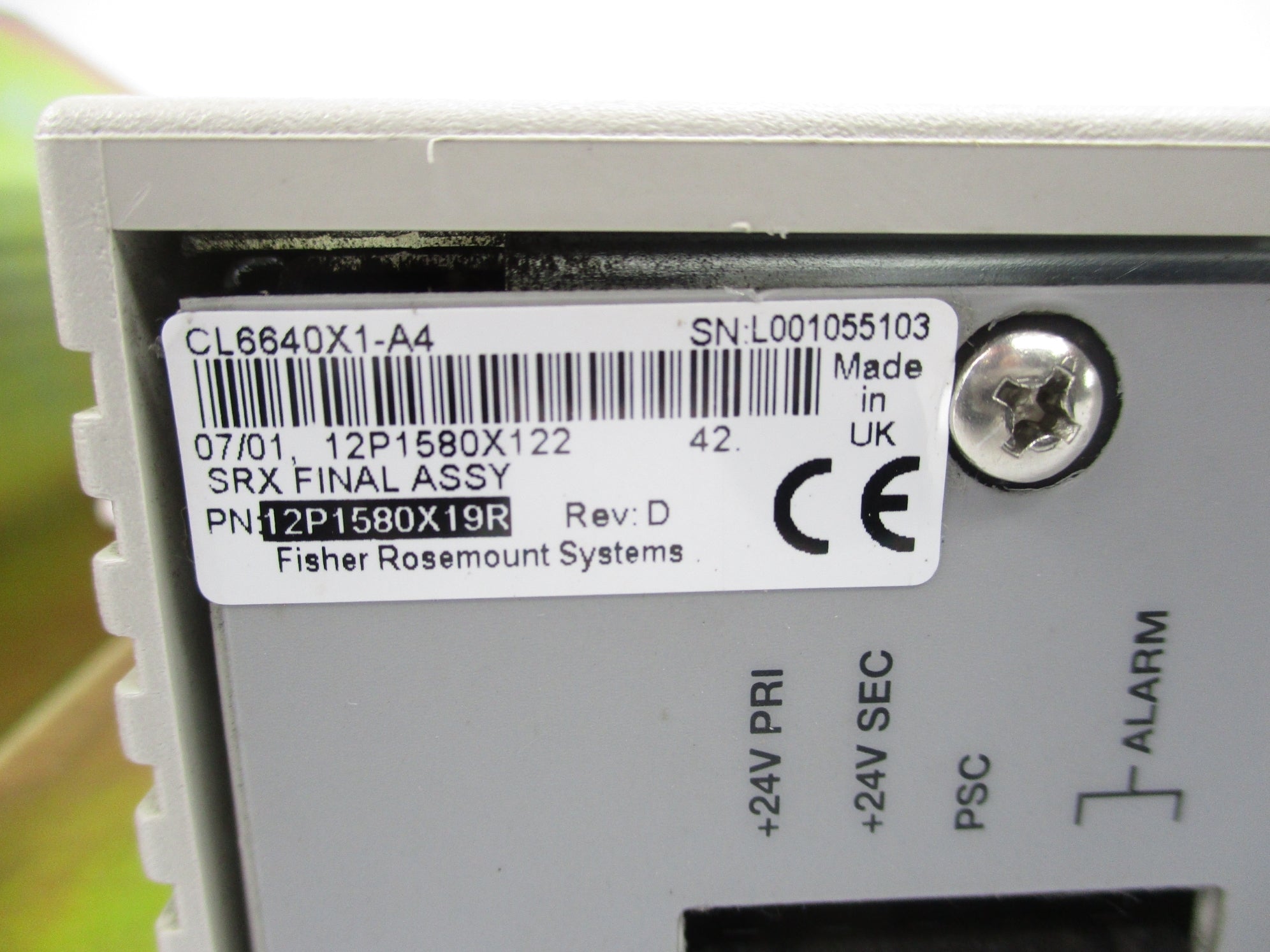 FISHER ROSEMOUNT CL6640X1-A4 12P1580X19R UNMP