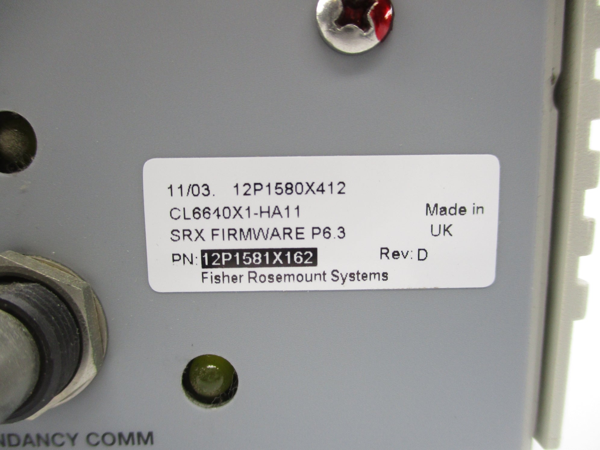 FISHER ROSEMOUNT CL6640X1-A4 12P1580X41R (AS PICTURED) UNMP
