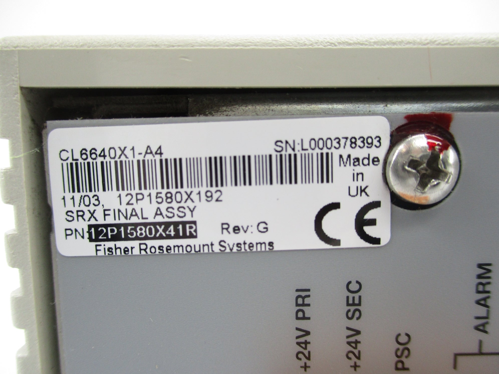 FISHER ROSEMOUNT CL6640X1-A4 12P1580X41R (AS PICTURED) UNMP