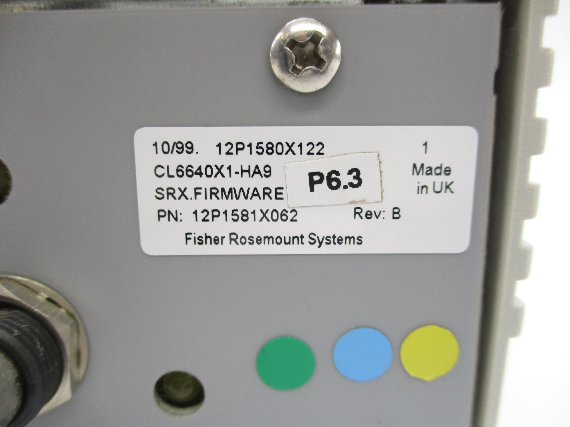 FISHER ROSEMOUNT CL6640X1-A4 12P1580X122 UNMP